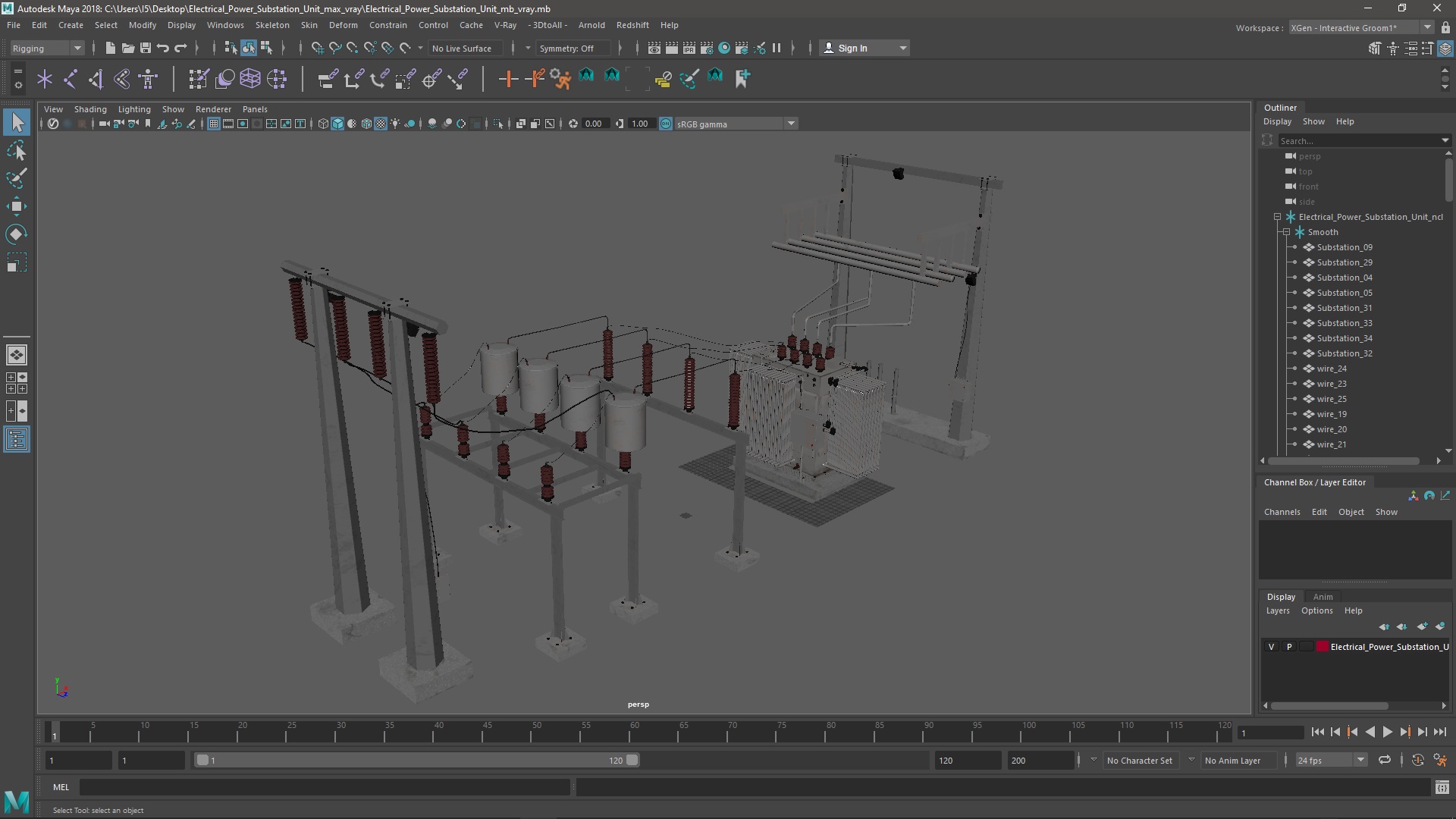 Electrical Power Substation Unit 3D