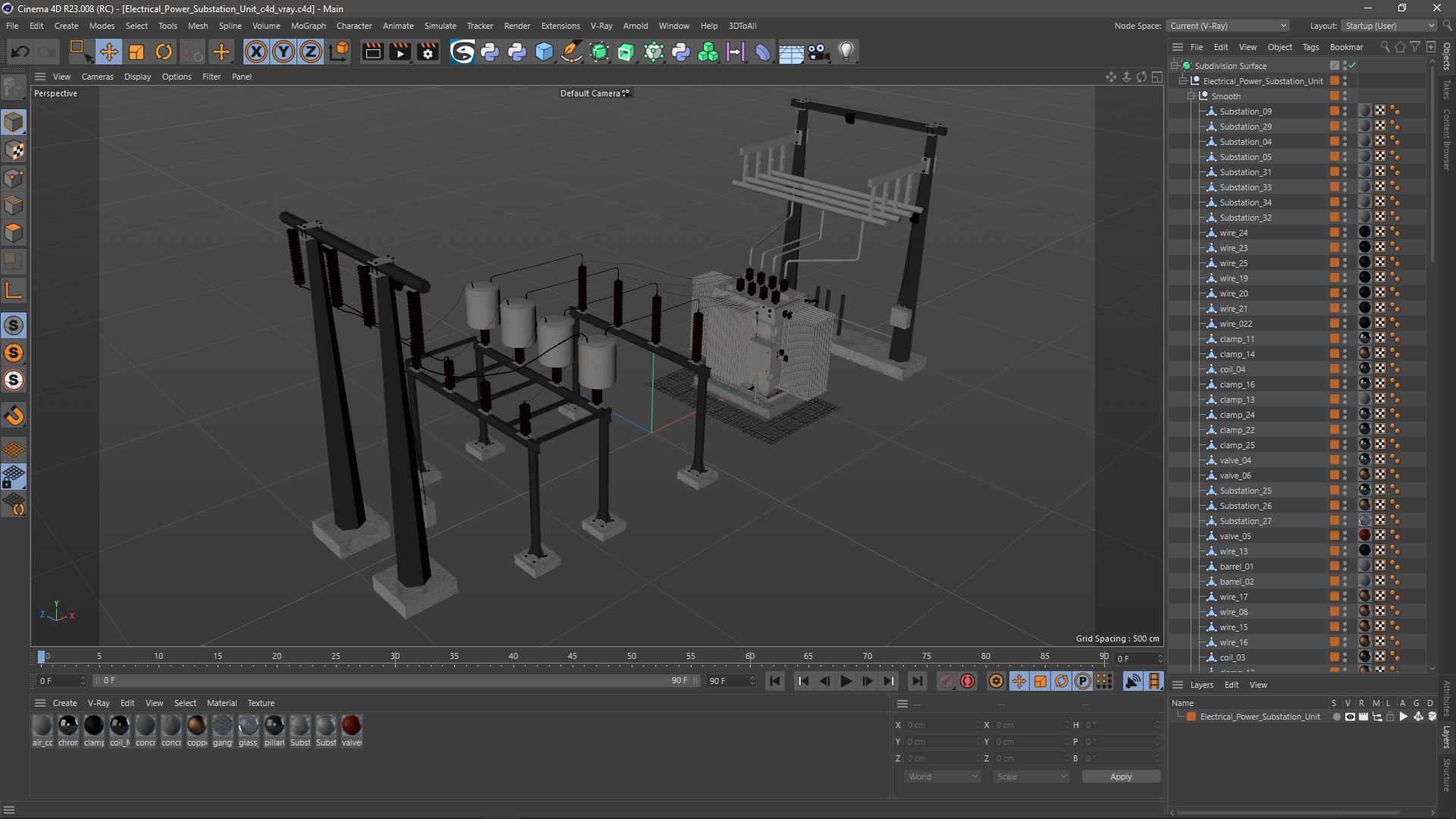 Electrical Power Substation Unit 3D