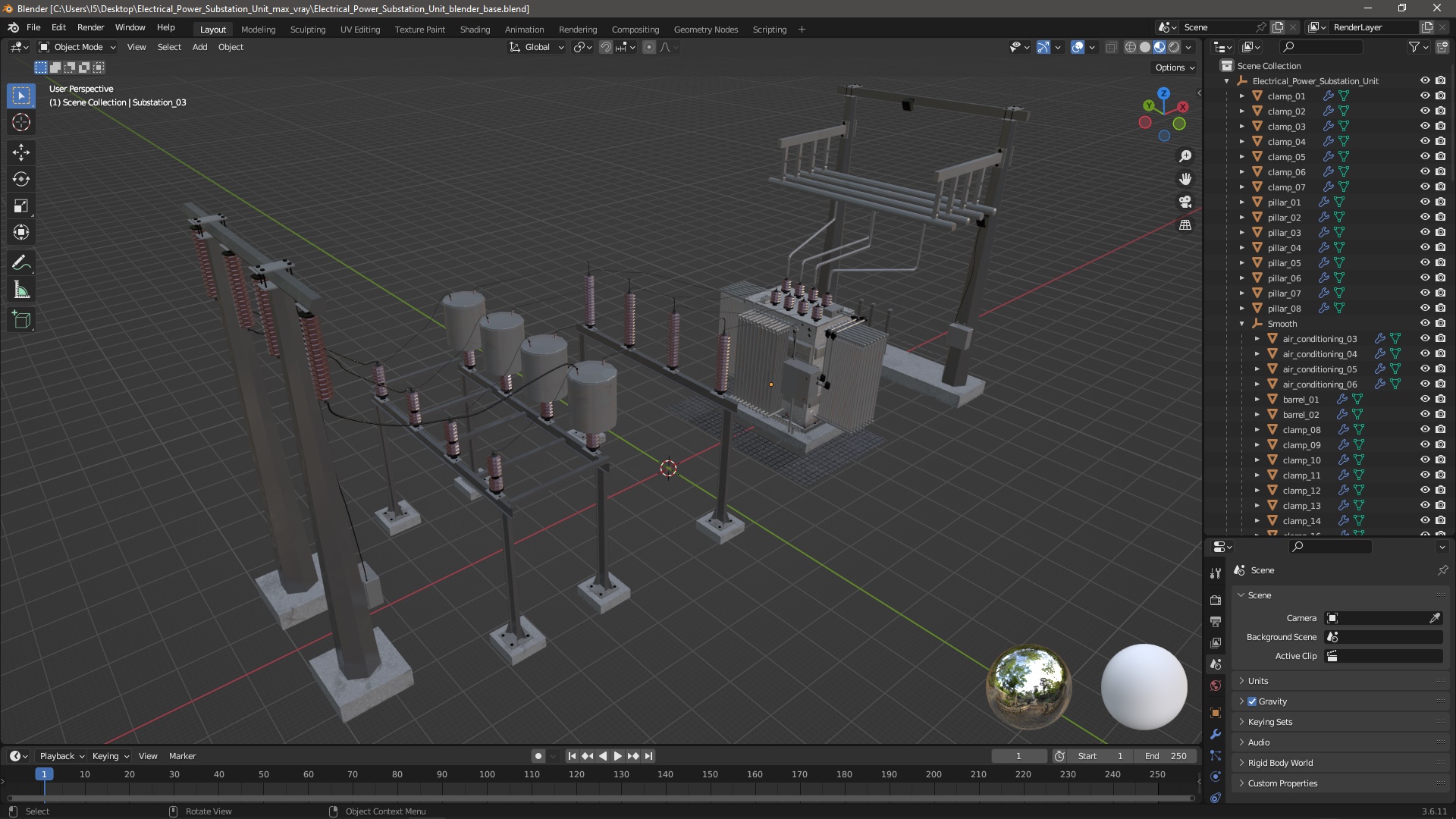 Electrical Power Substation Unit 3D