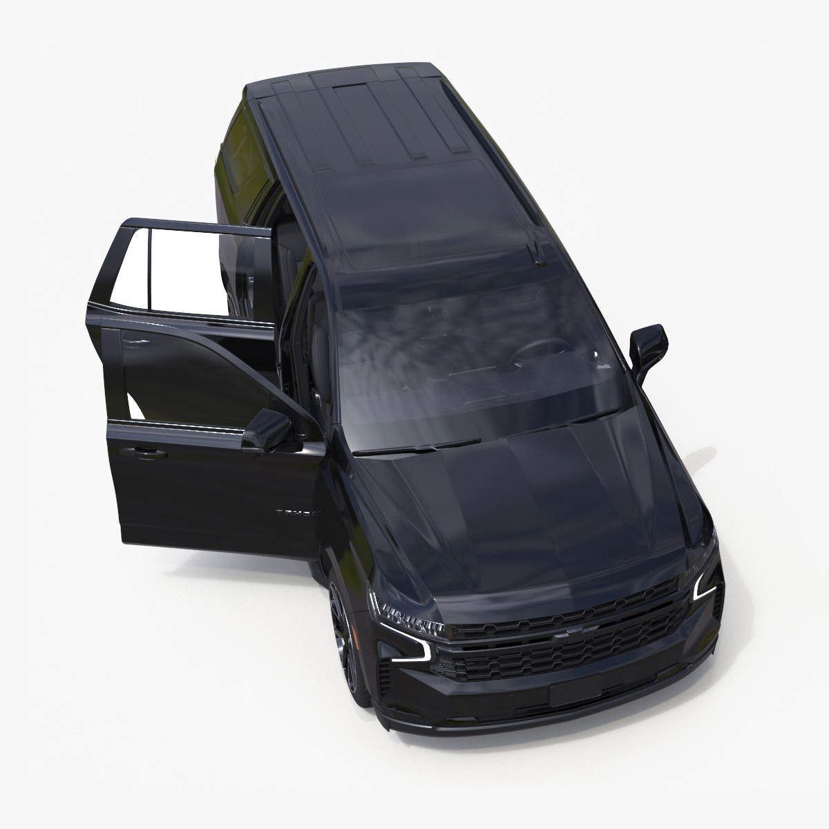 3D SUV Chevrolet Tahoe 2024 Black Rigged for Maya