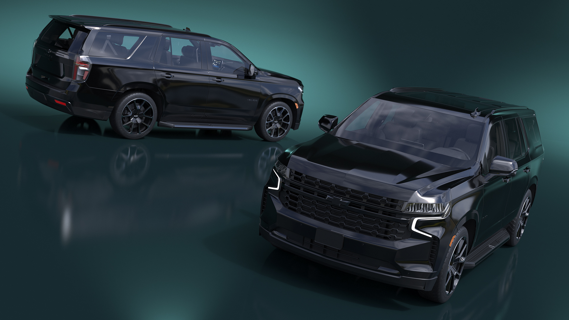 3D SUV Chevrolet Tahoe 2024 Black Rigged for Maya