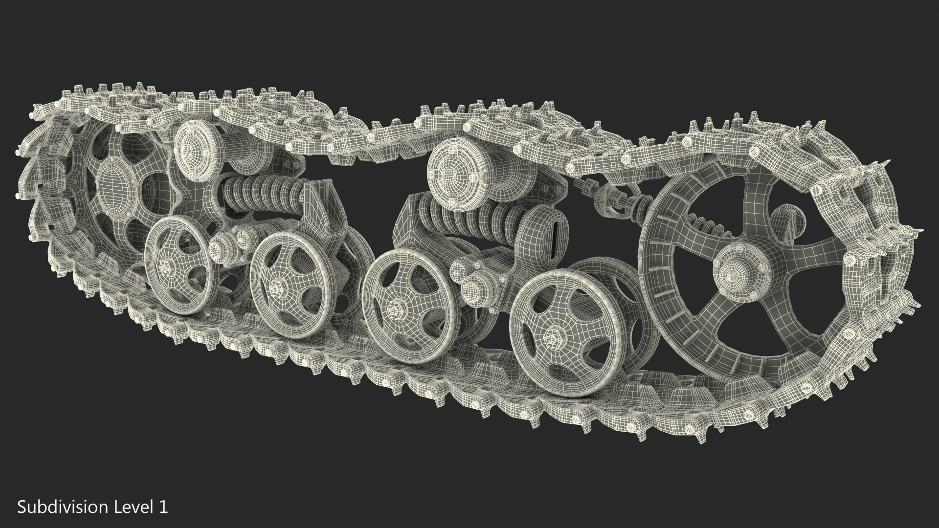 3D Old Caterpillar Track Rigged model