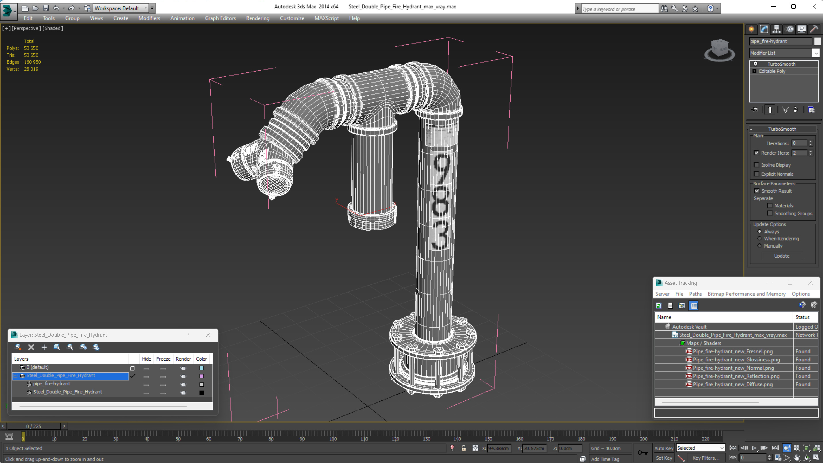 3D model Steel Double Pipe Fire Hydrant