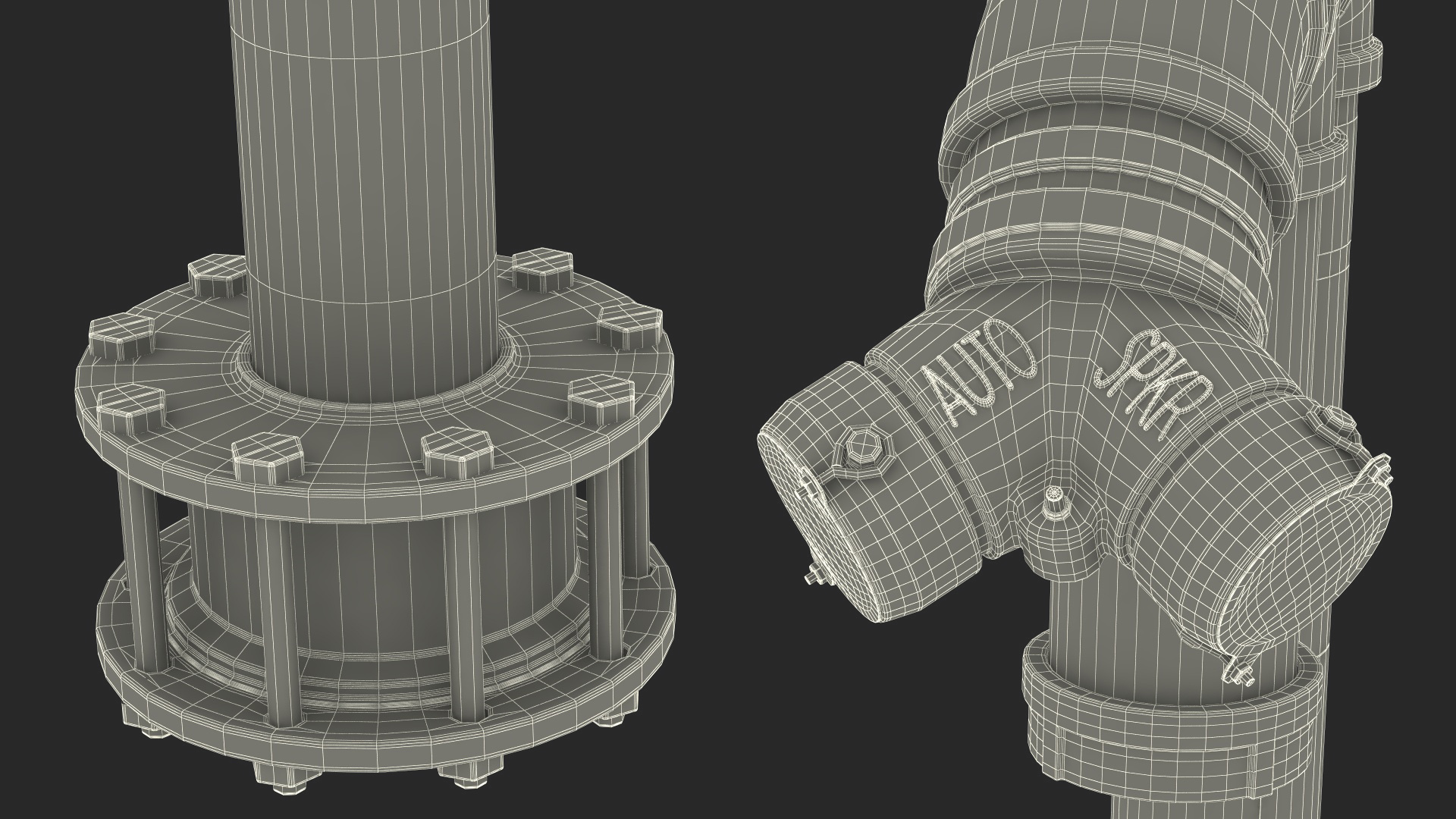 3D model Steel Double Pipe Fire Hydrant