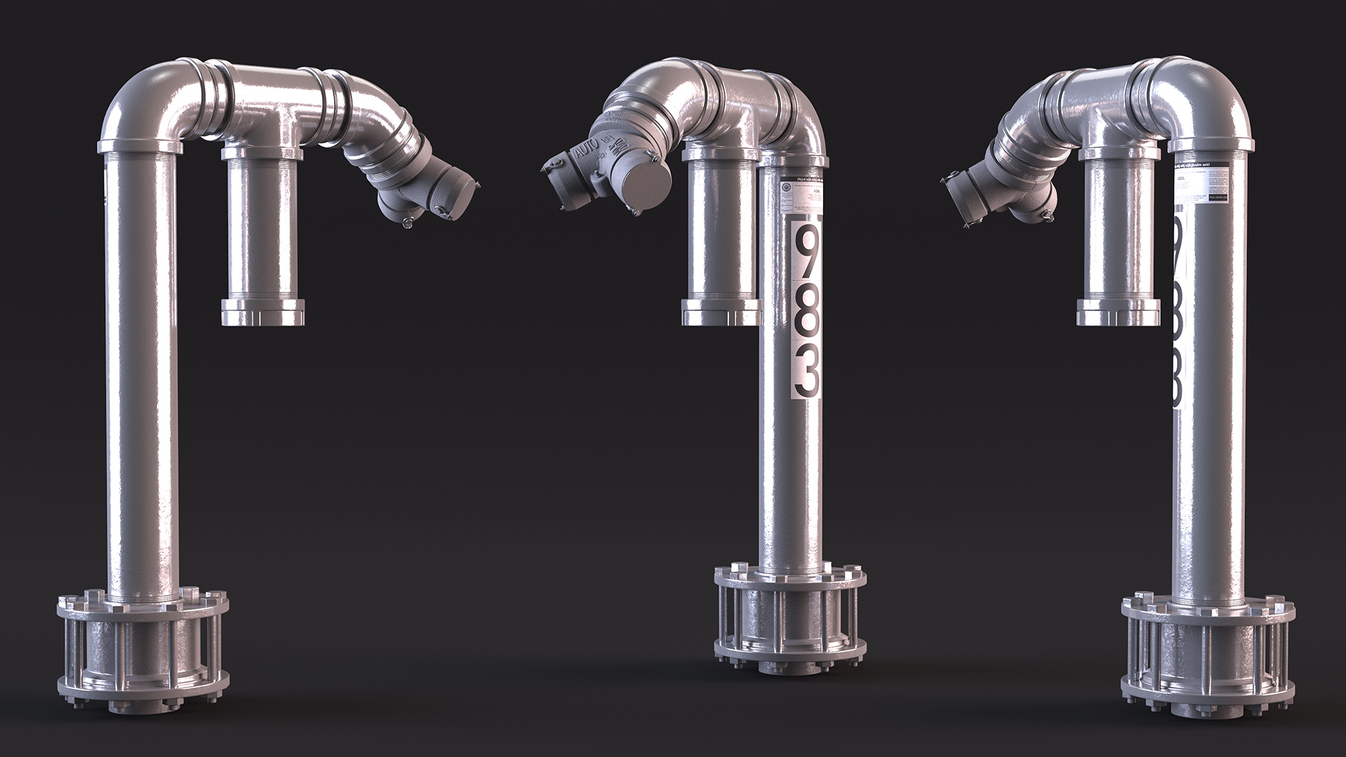 3D model Steel Double Pipe Fire Hydrant