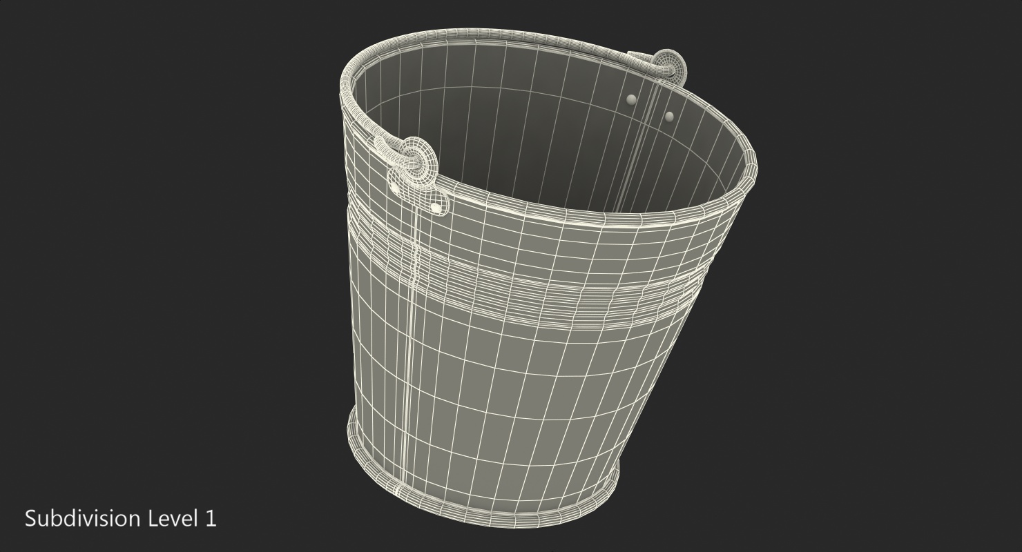 3D Rusty Metal Pail