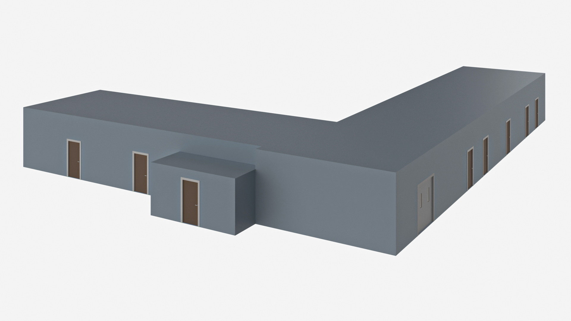 3D University Corridor Corner with People model