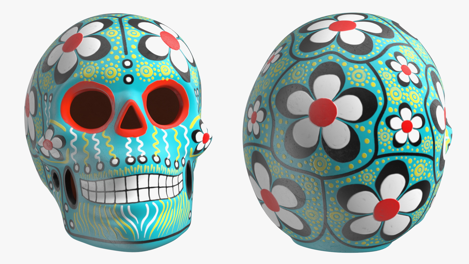 3D model Day of the Dead Tribute with Candles and Wine