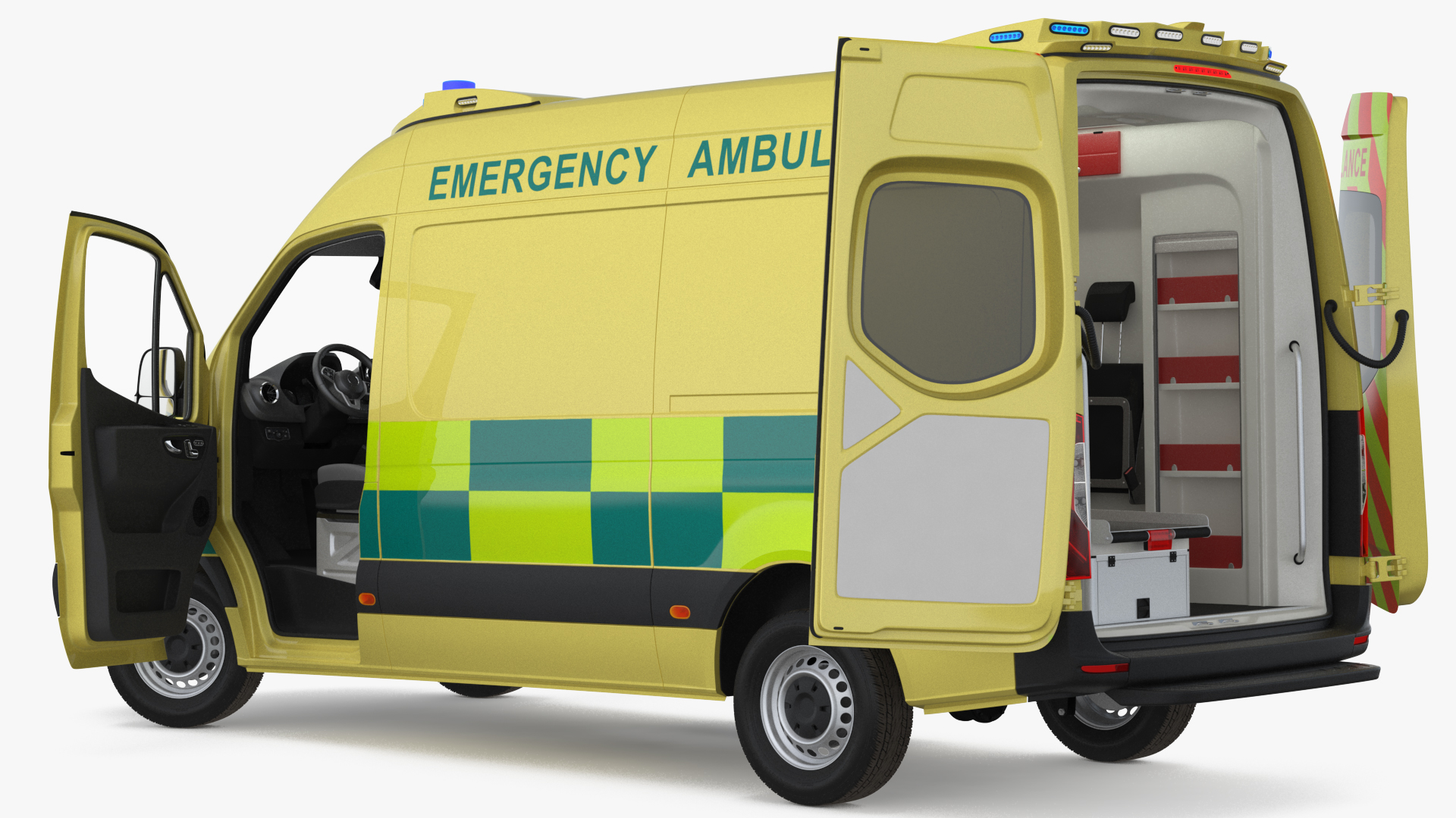 3D Emergency Ambulance Rigged