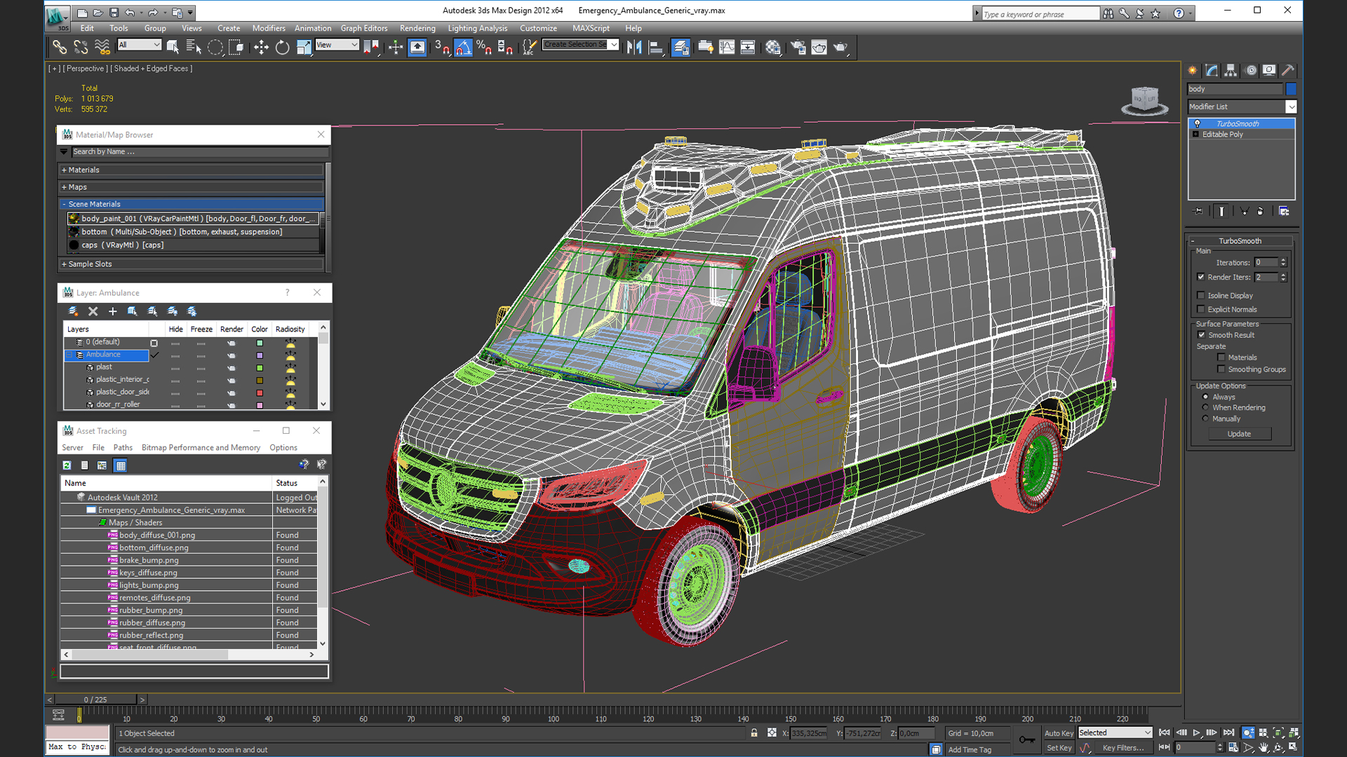 3D Emergency Ambulance Rigged