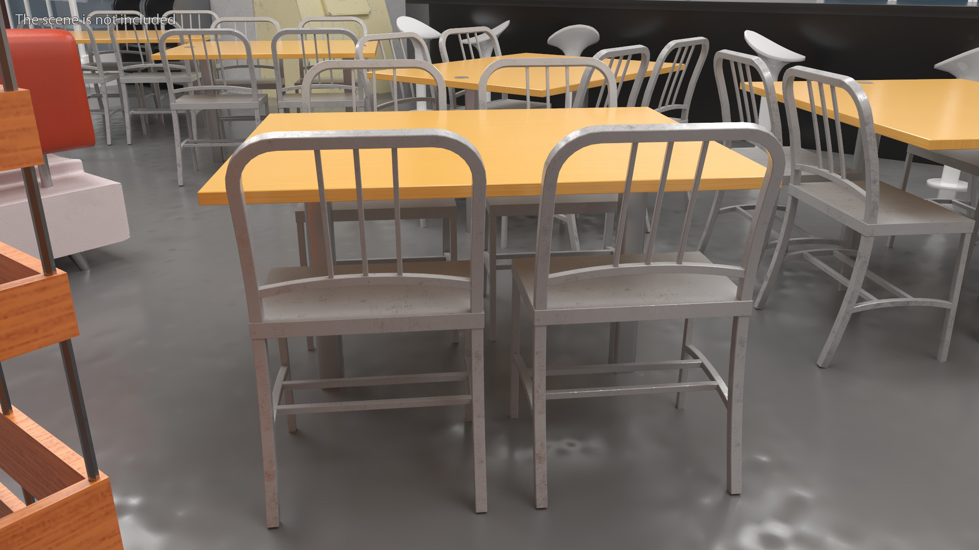 Cafe Table with Chairs 3D