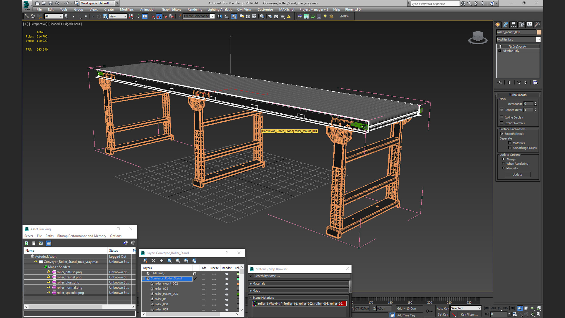 3D Conveyor Roller Stand