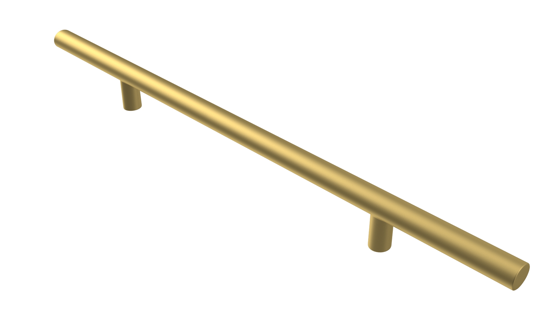 3D Door Handle Straight Round Gold