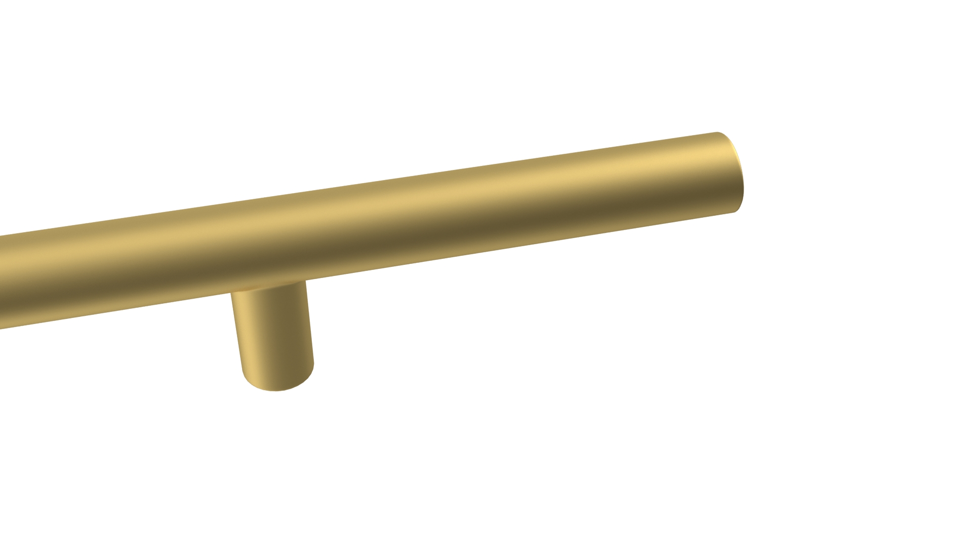 3D Door Handle Straight Round Gold