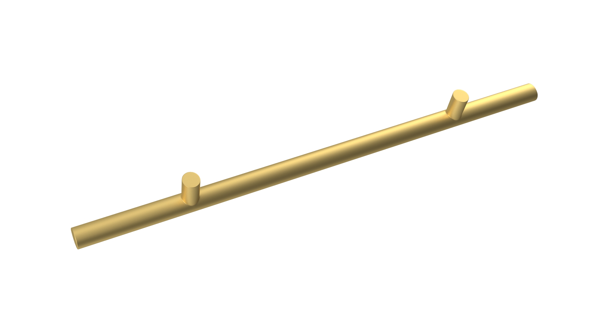 3D Door Handle Straight Round Gold