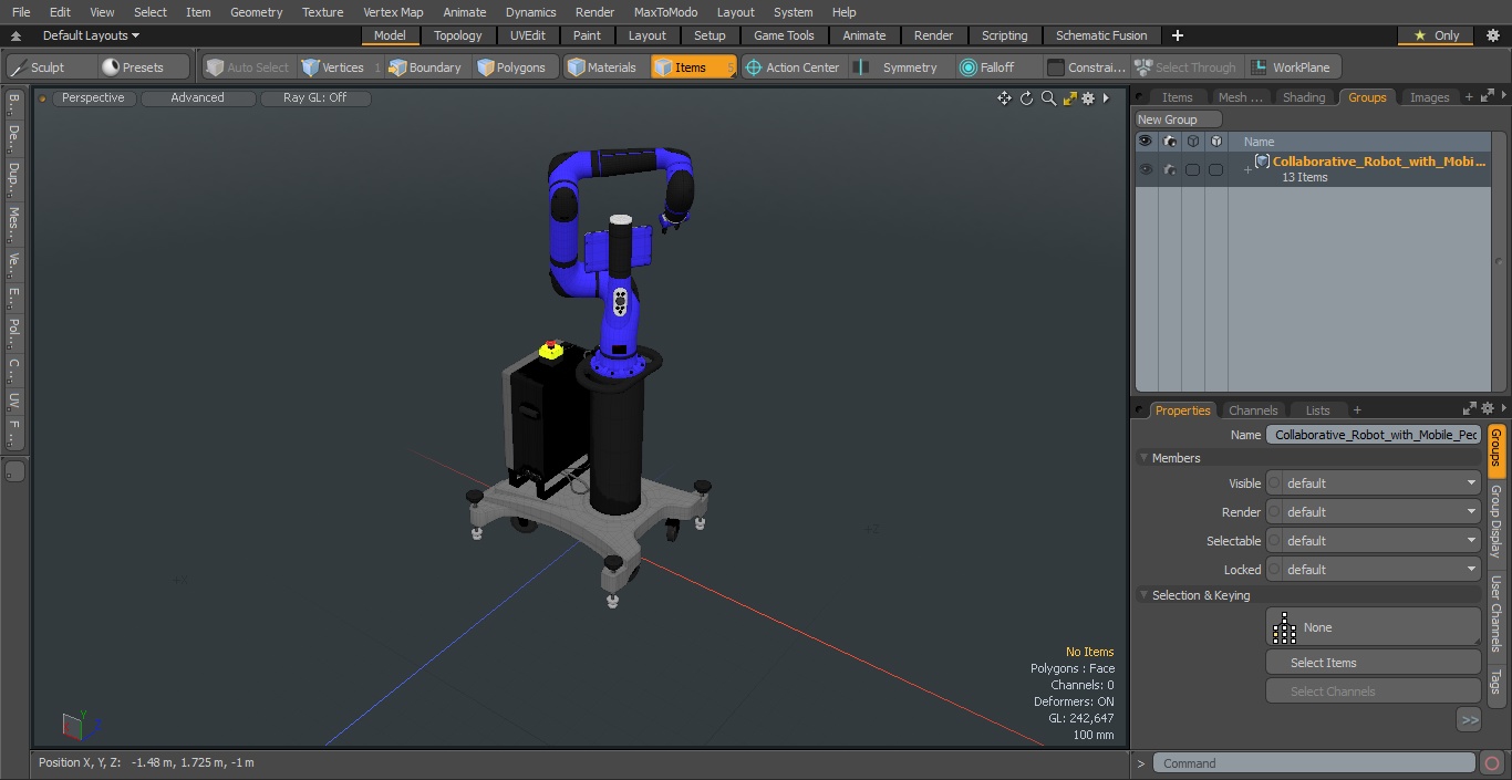 3D model Collaborative Robot with Mobile Pedestal