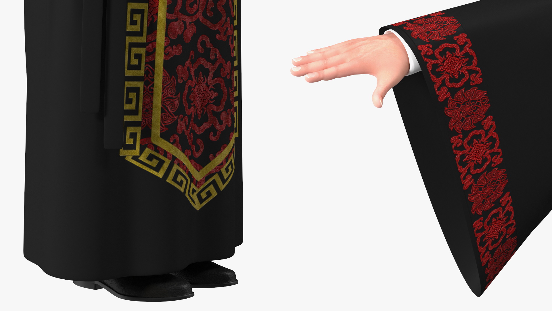 Chinese Young Man Traditional Style T-pose 3D