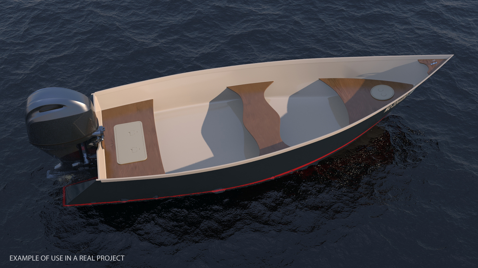 3D model Motorboat with Outboard Engine