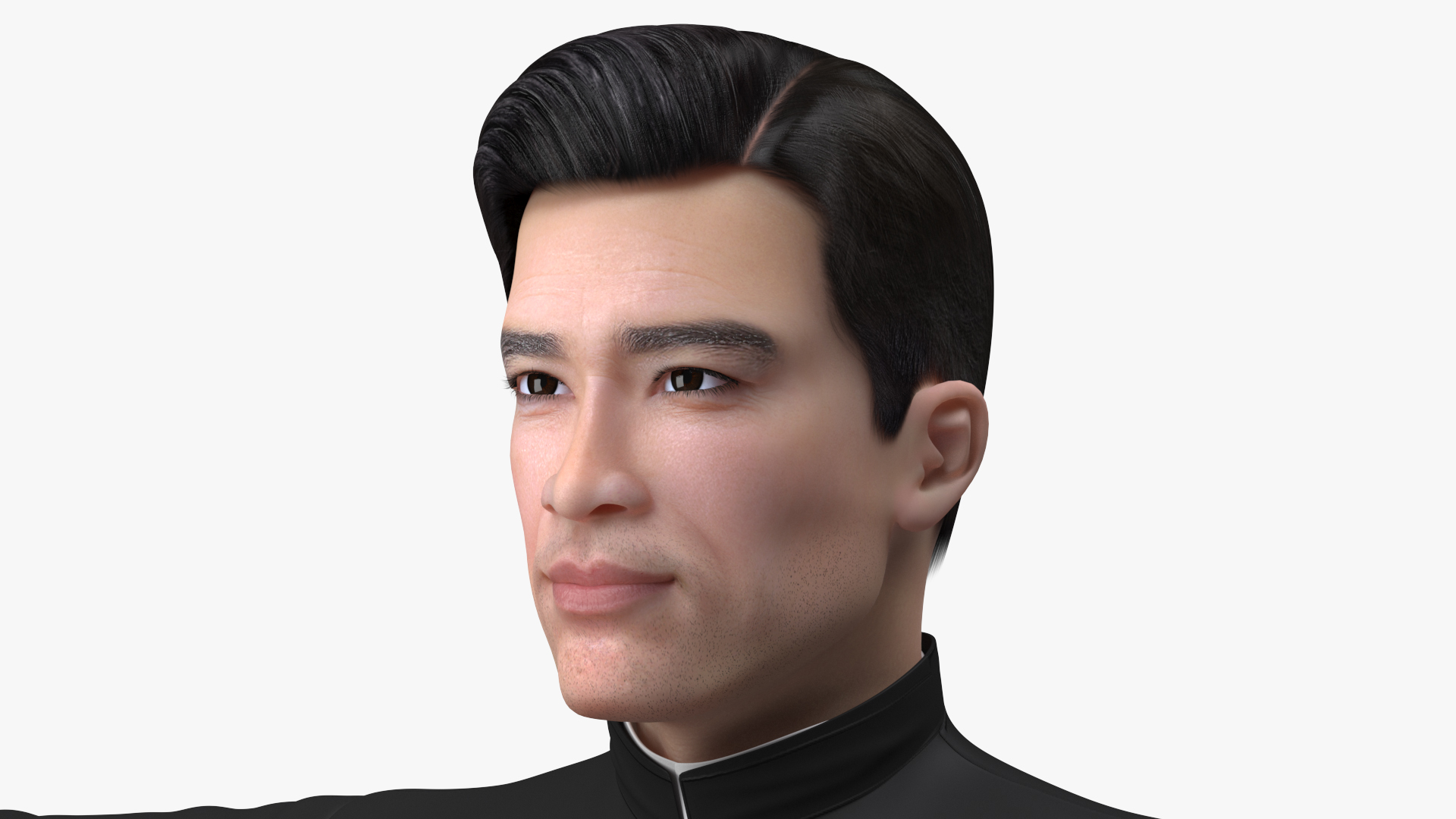 Asian Man Tunic Suit Rigged 3D