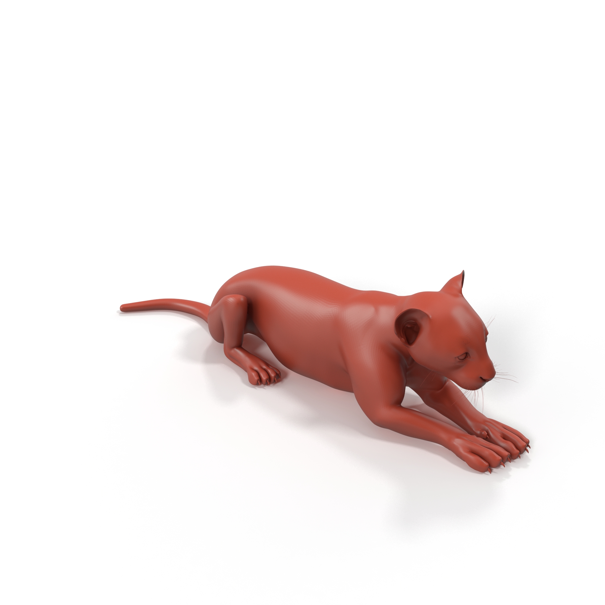 3D model Panther Cub Lying Down for 3D Print