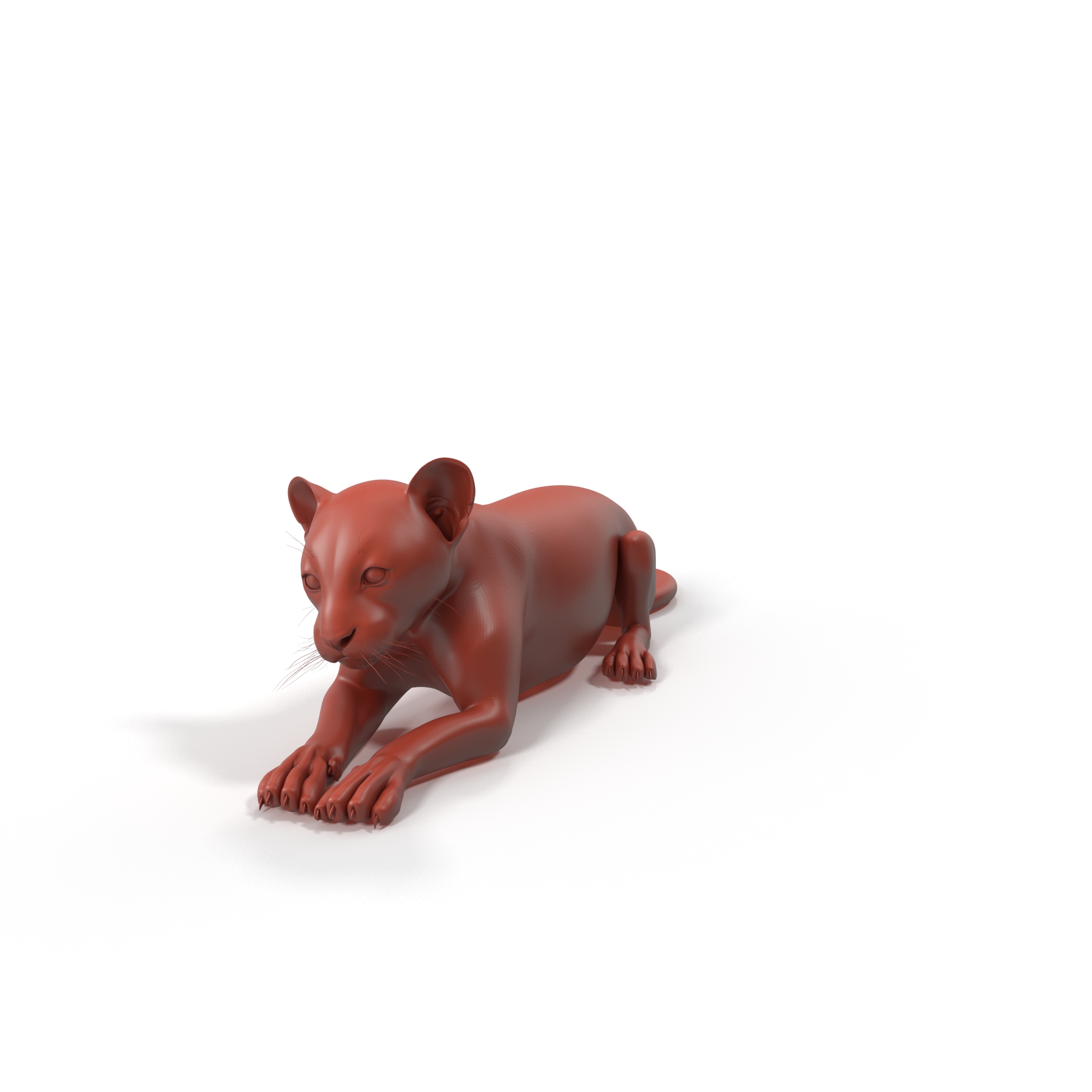 3D model Panther Cub Lying Down for 3D Print