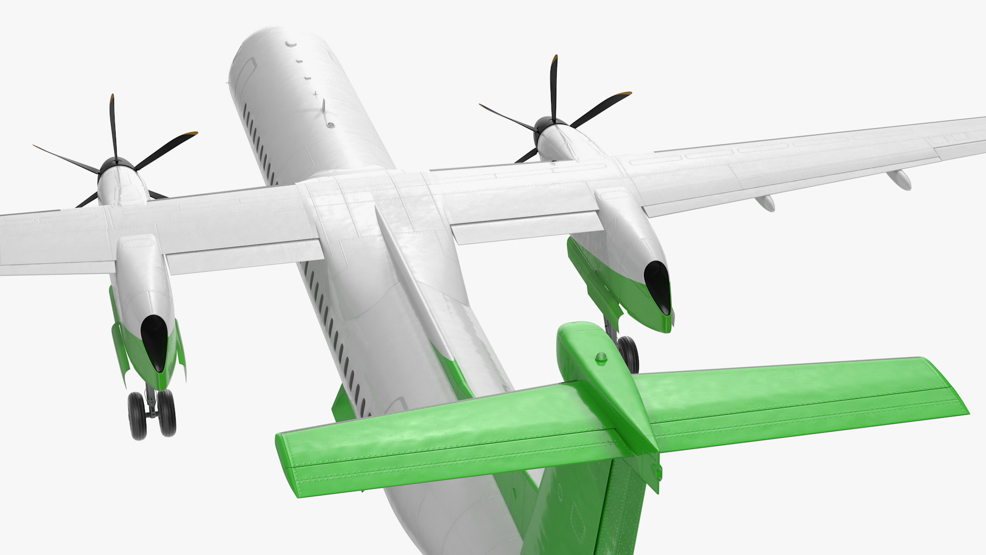 3D Twin Turboprop Passenger Airplane model