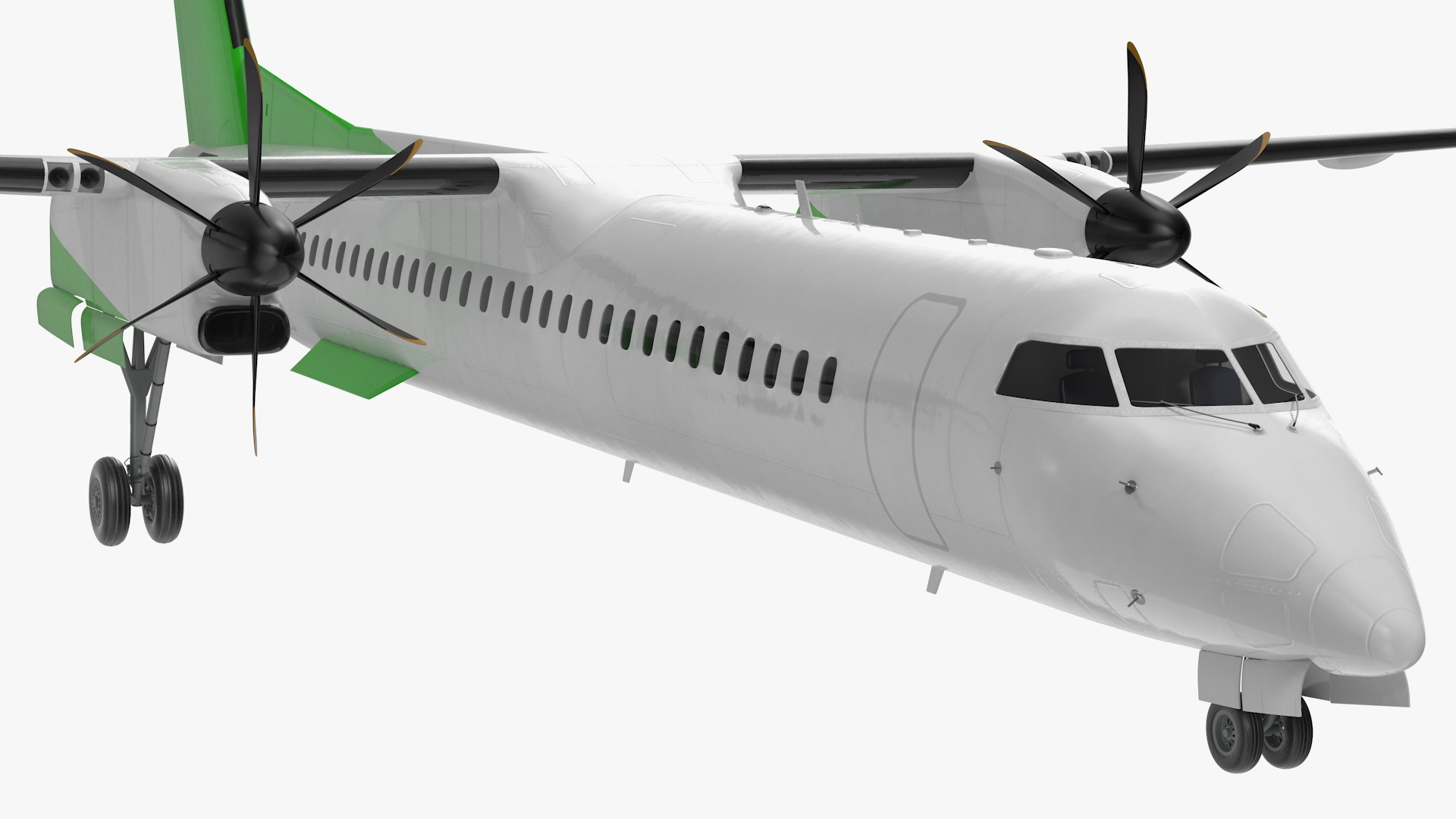 3D Twin Turboprop Passenger Airplane model