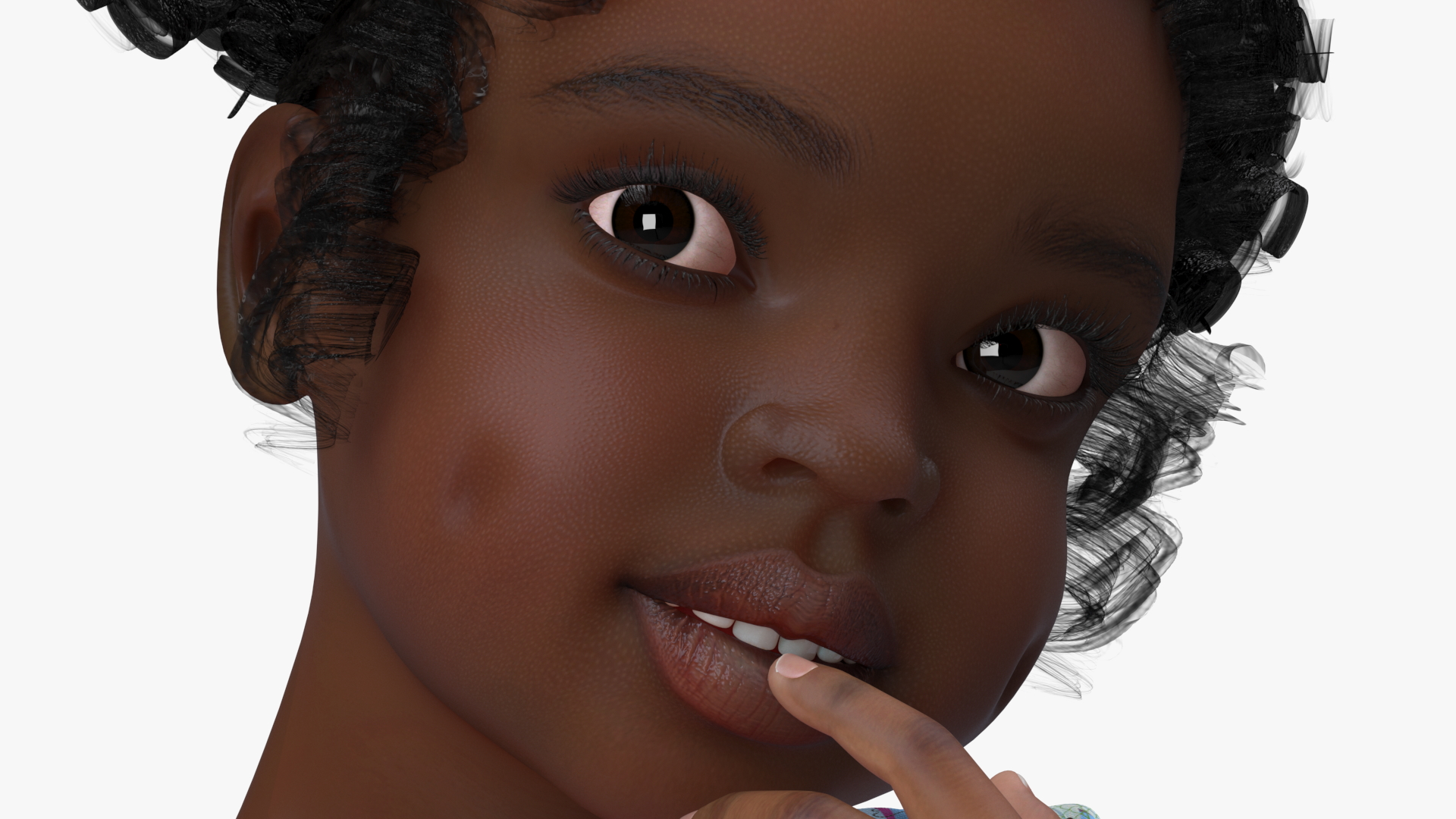 3D Black Child Girl