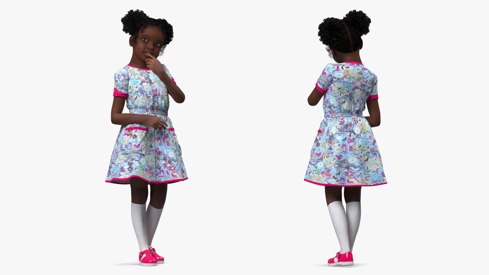 3D Black Child Girl