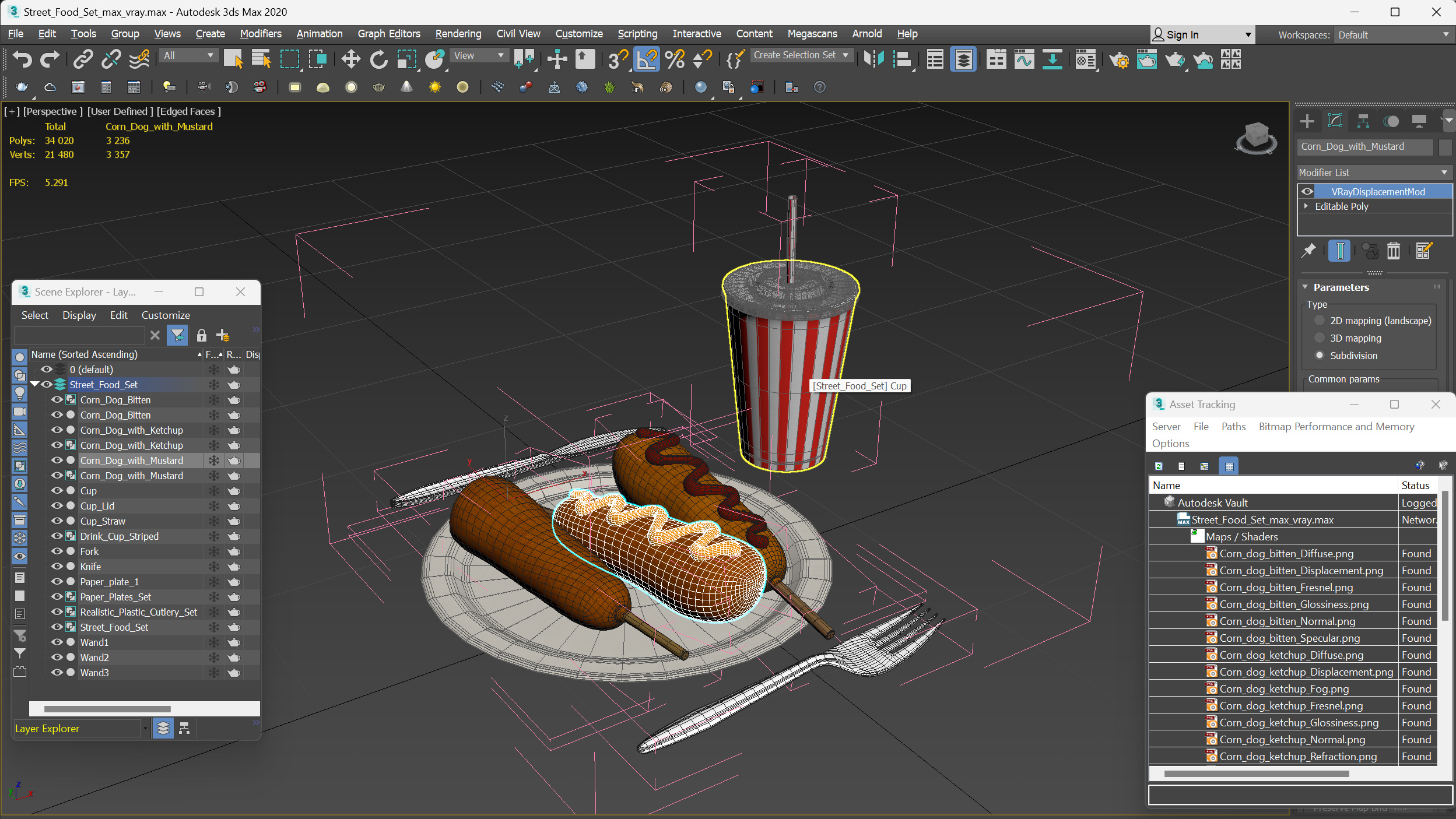 3D model Street Food Set