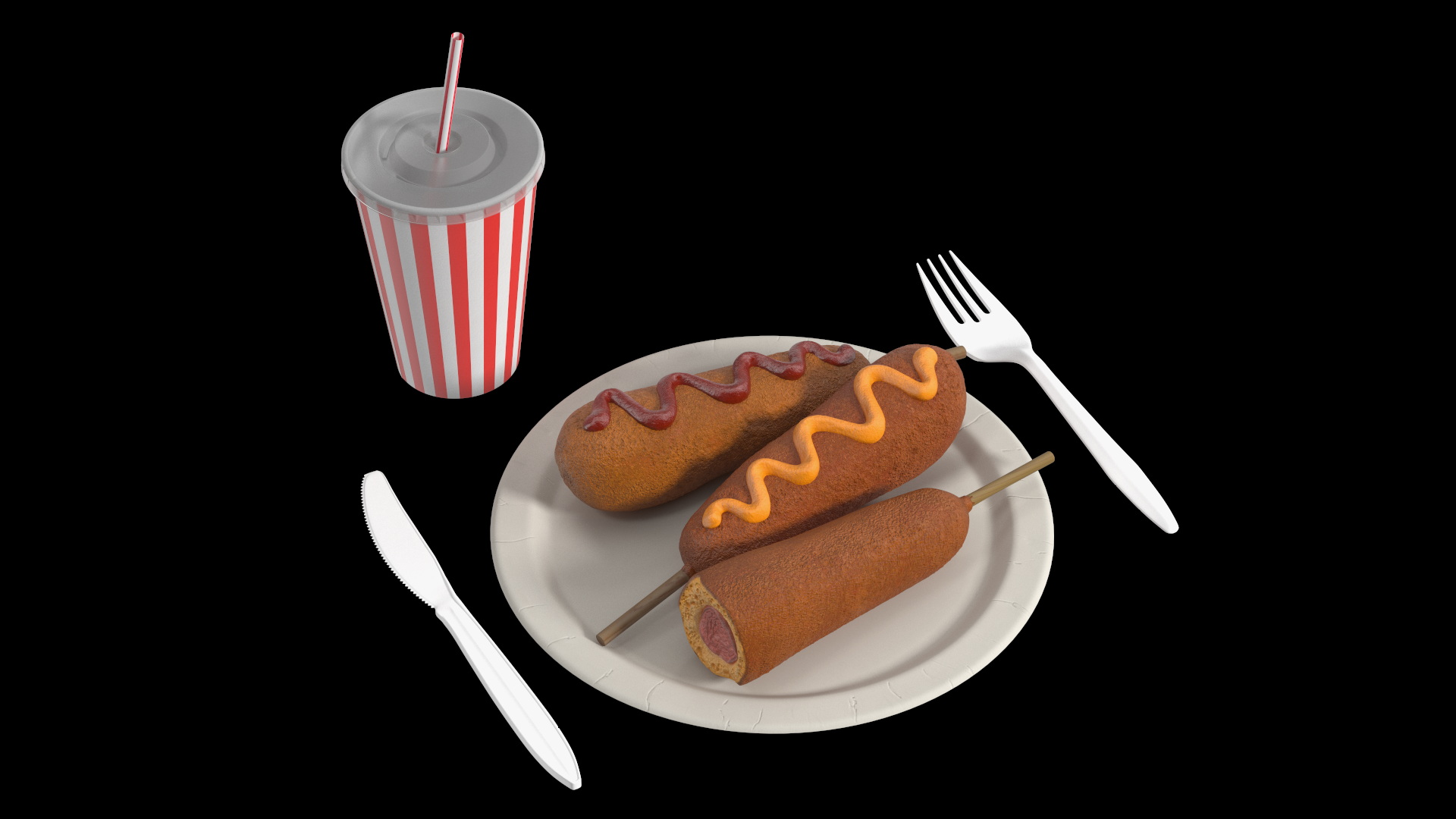 3D model Street Food Set