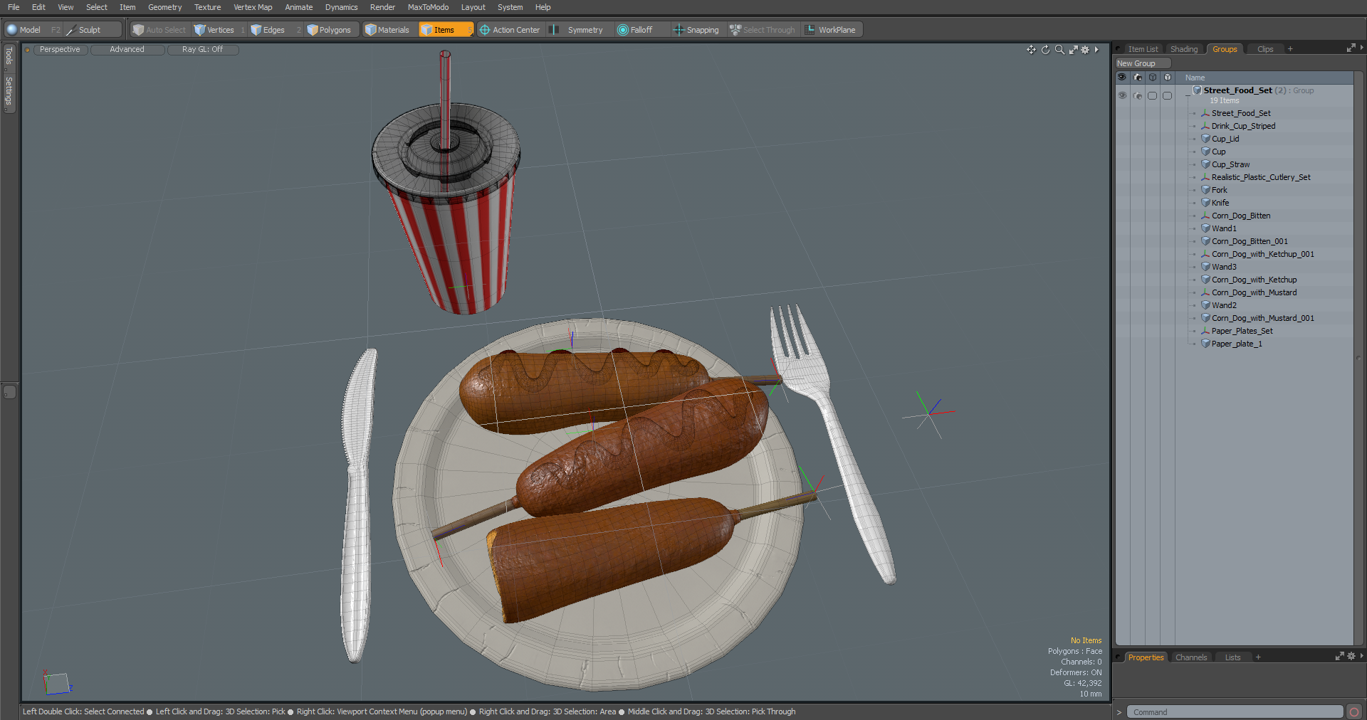 3D model Street Food Set