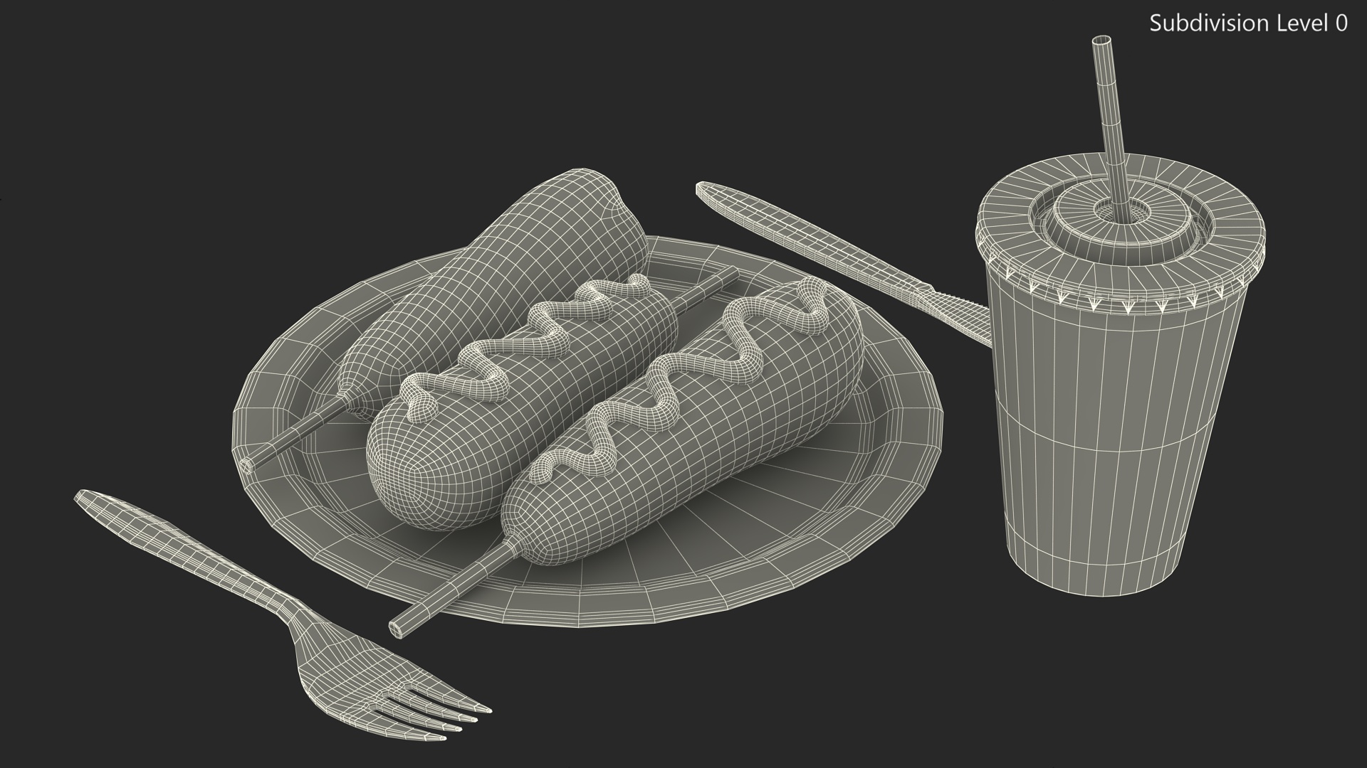 3D model Street Food Set