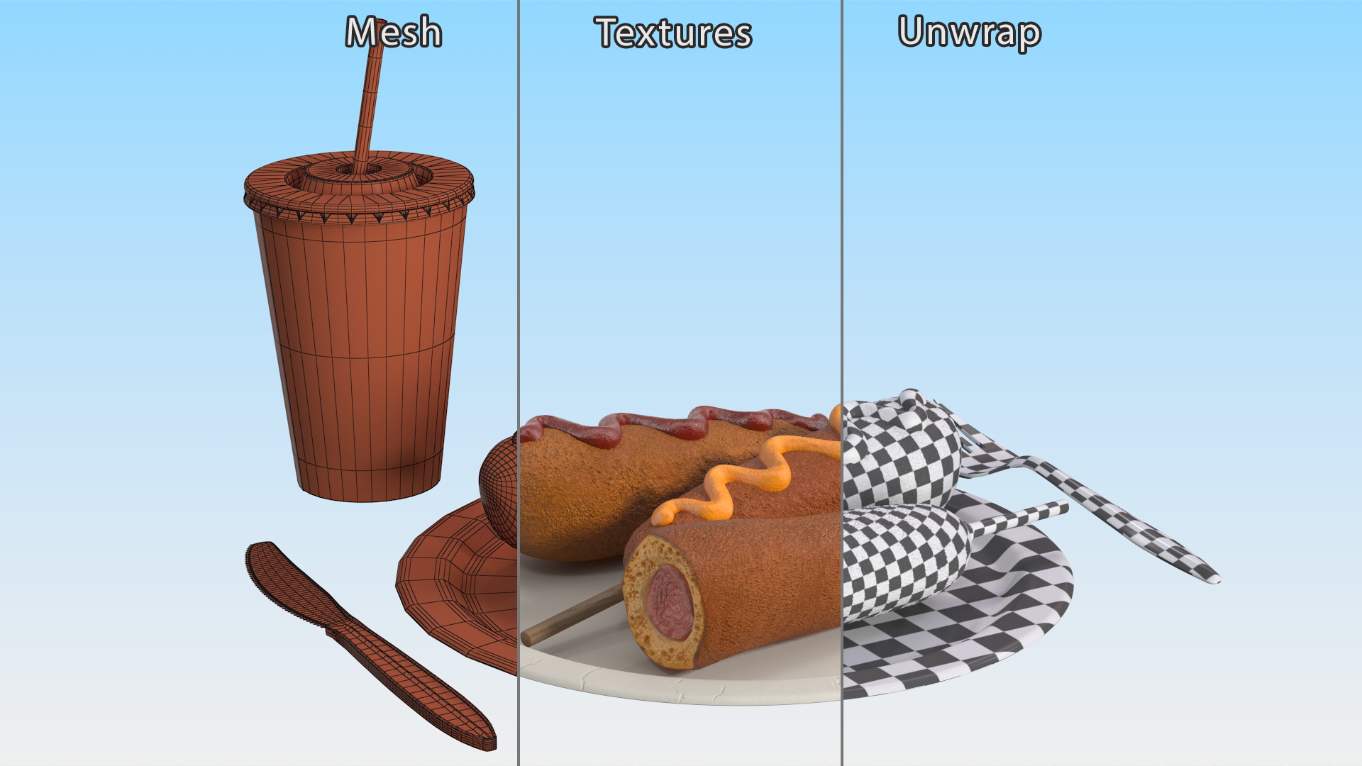 3D model Street Food Set