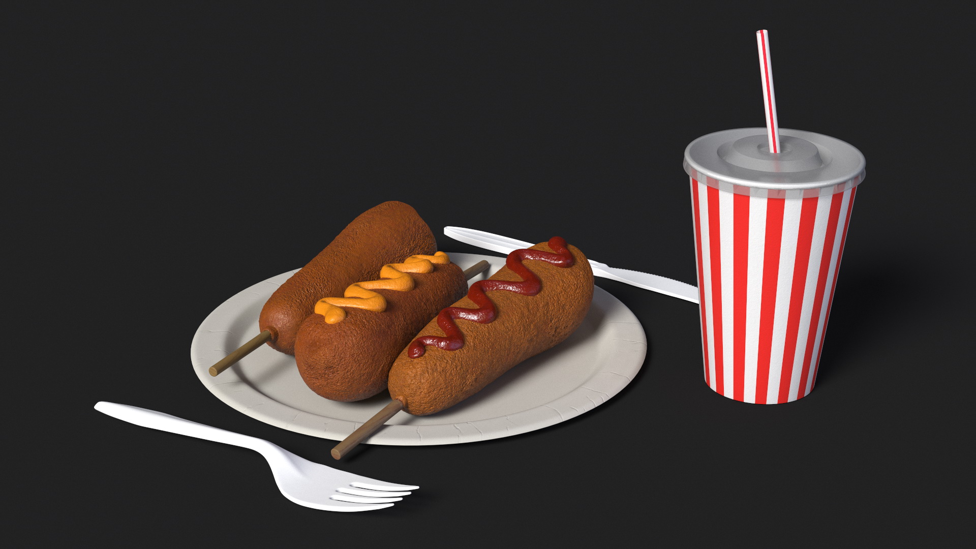 3D model Street Food Set