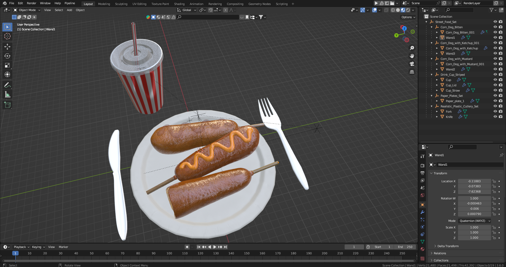 3D model Street Food Set