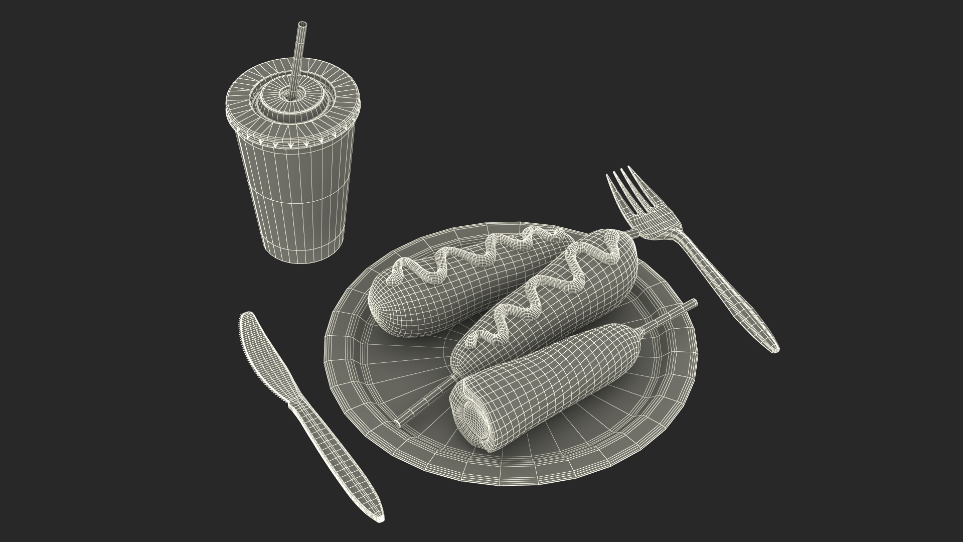 3D model Street Food Set