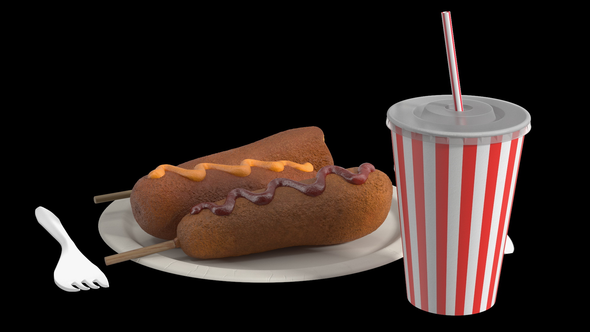 3D model Street Food Set