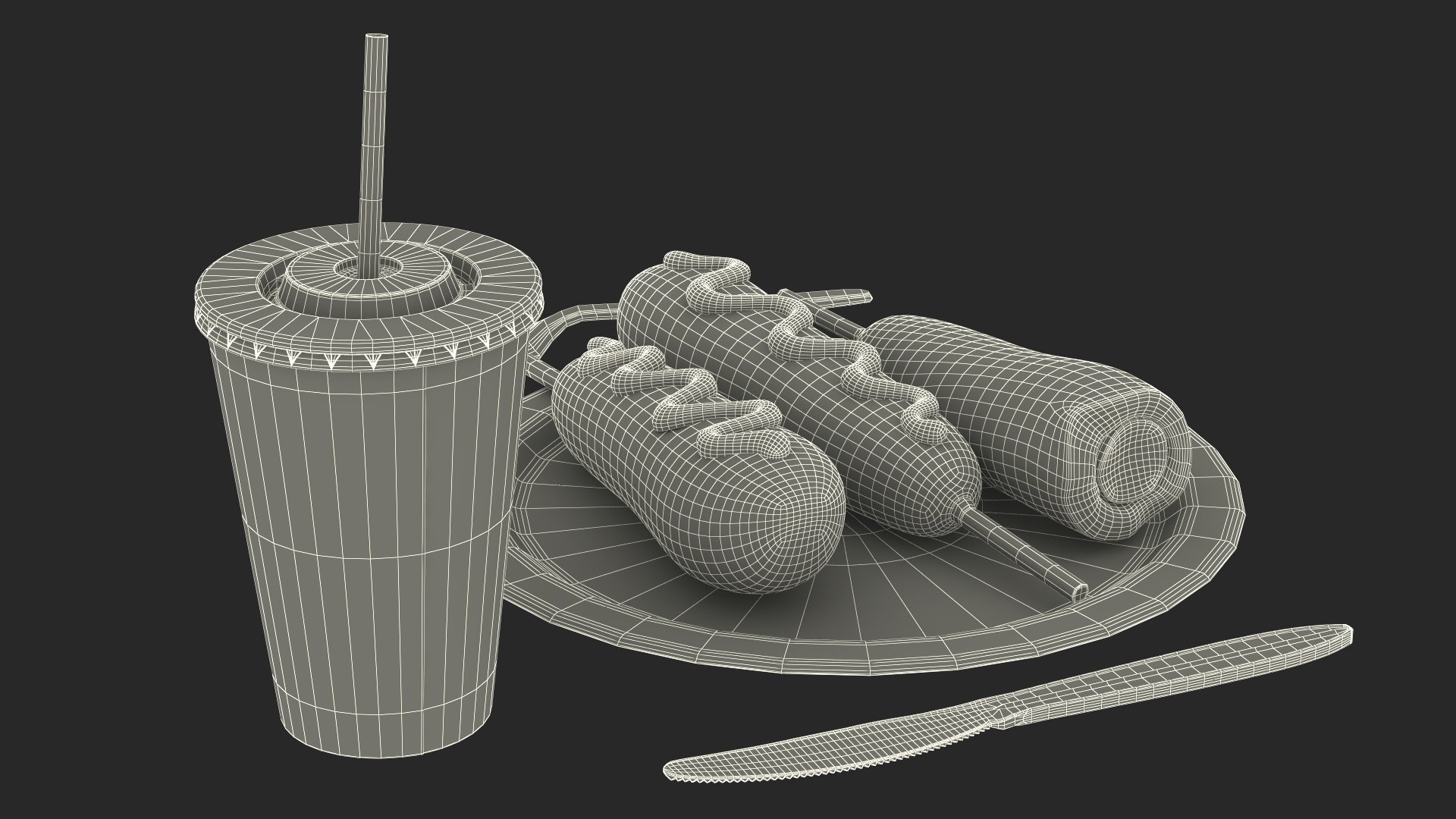 3D model Street Food Set