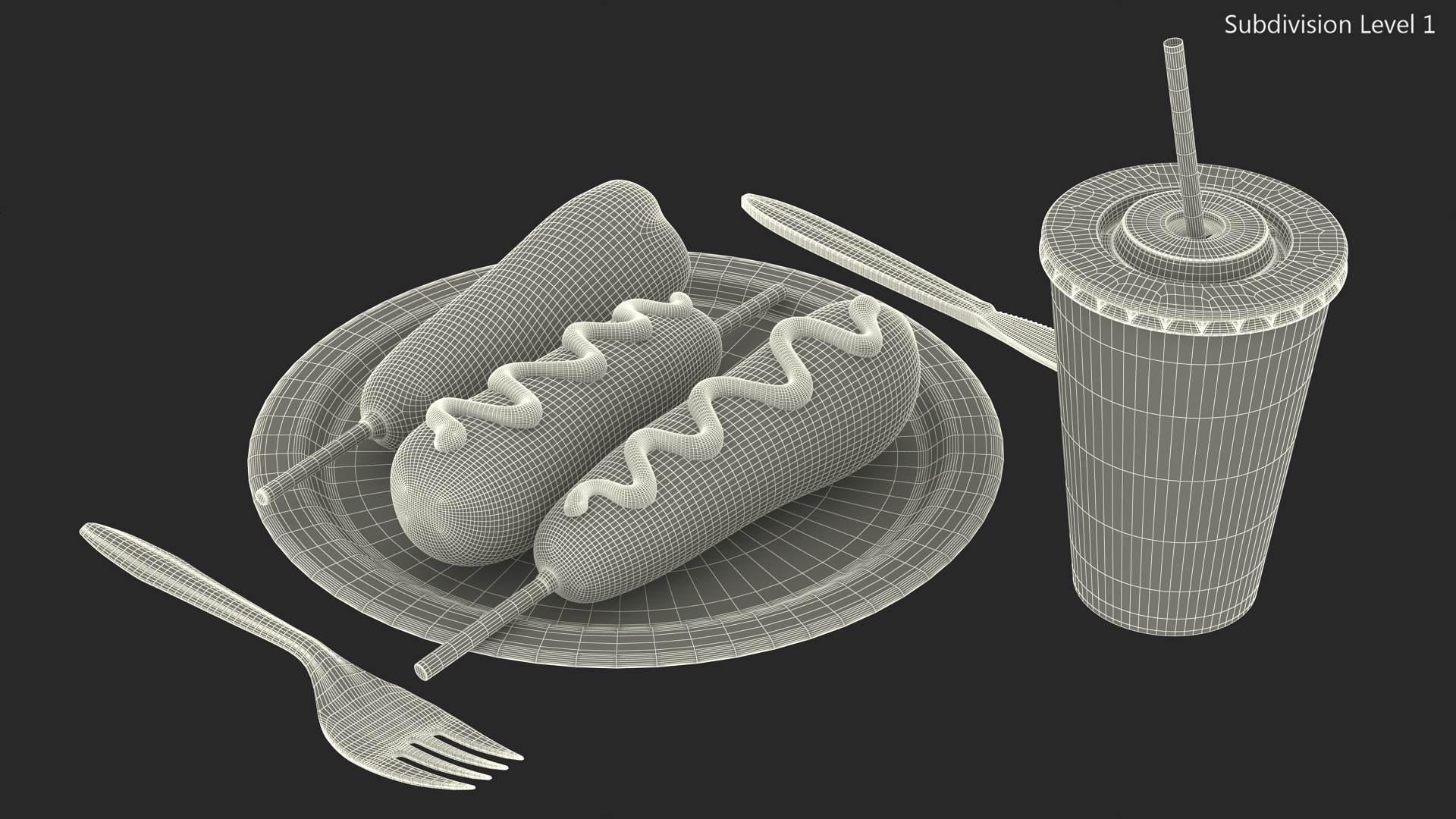 3D model Street Food Set