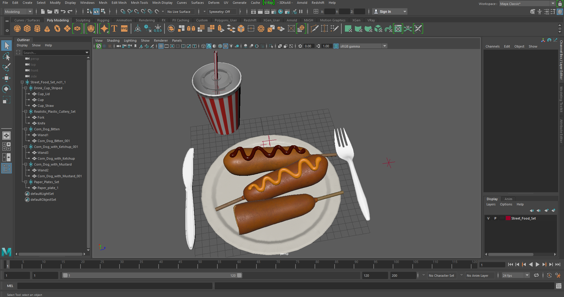 3D model Street Food Set