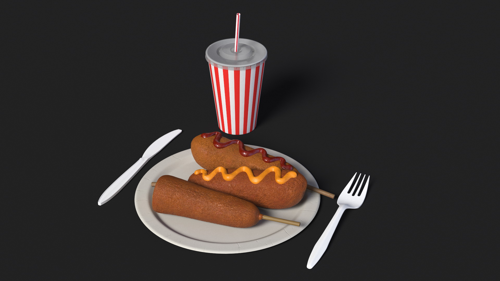 3D model Street Food Set