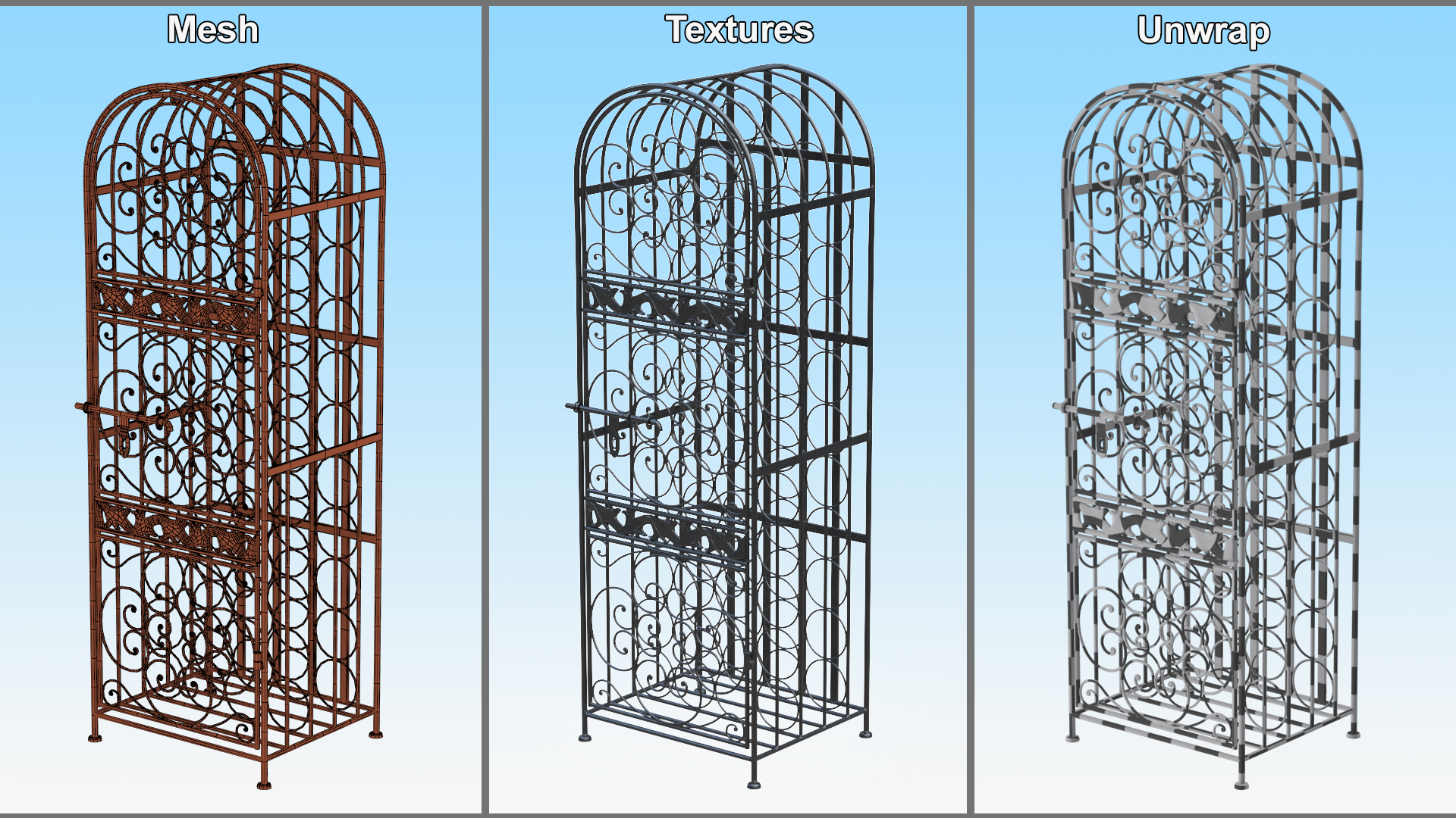 Lockable Wine Cage New 3D