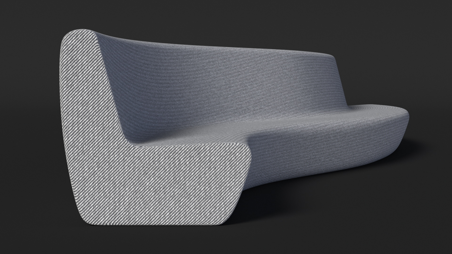 Wave Benches with Glass Table 3D model