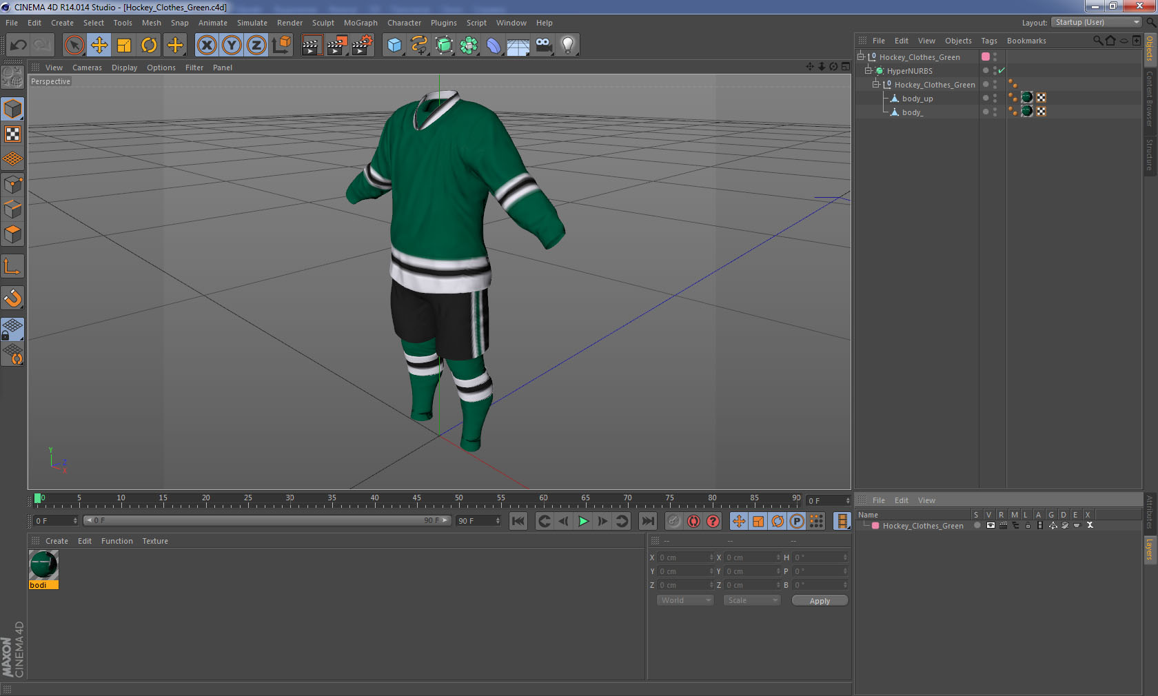 3D model Hockey Clothes Green