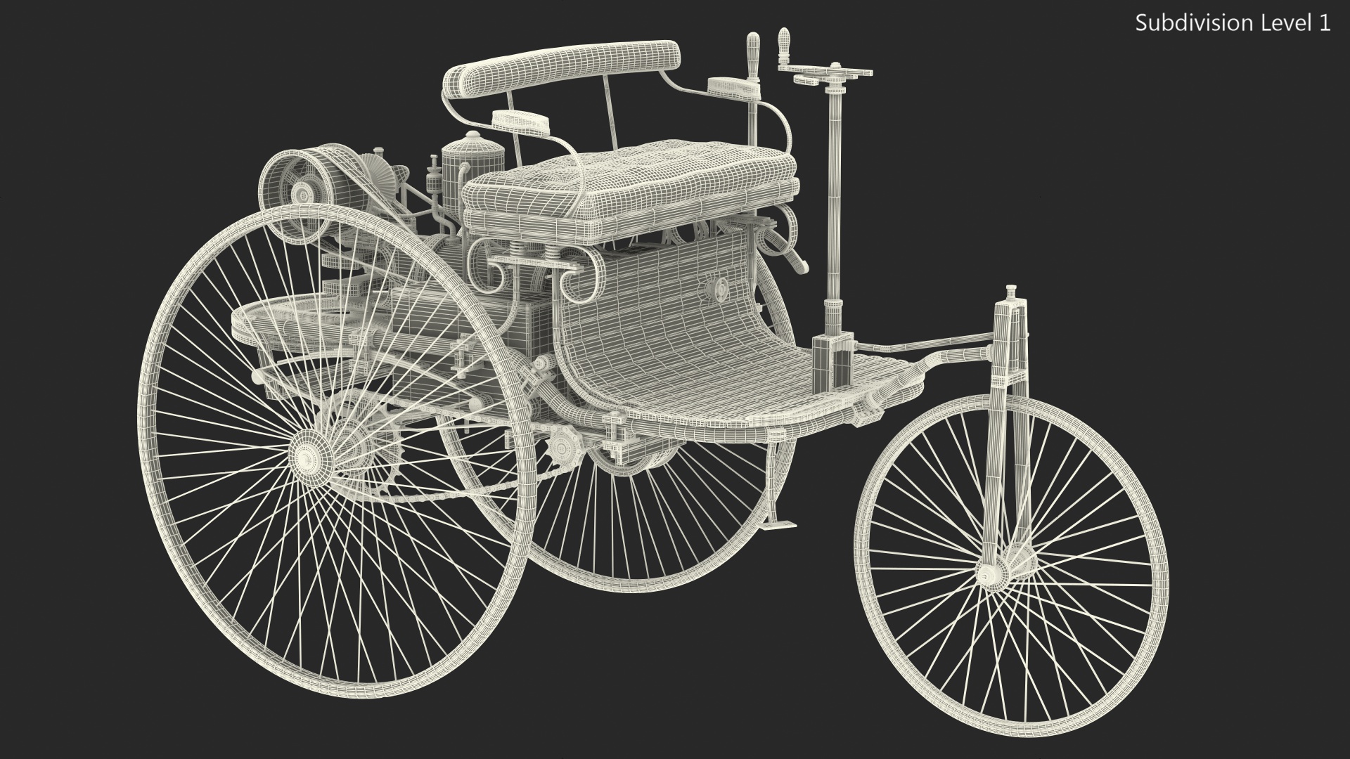 Benz Patent Motorwagen Rigged 3D model