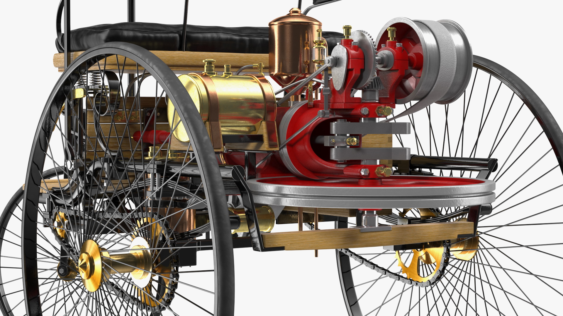 Benz Patent Motorwagen Rigged 3D model