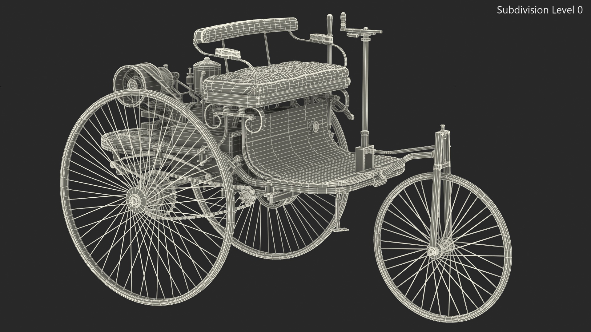 Benz Patent Motorwagen Rigged 3D model