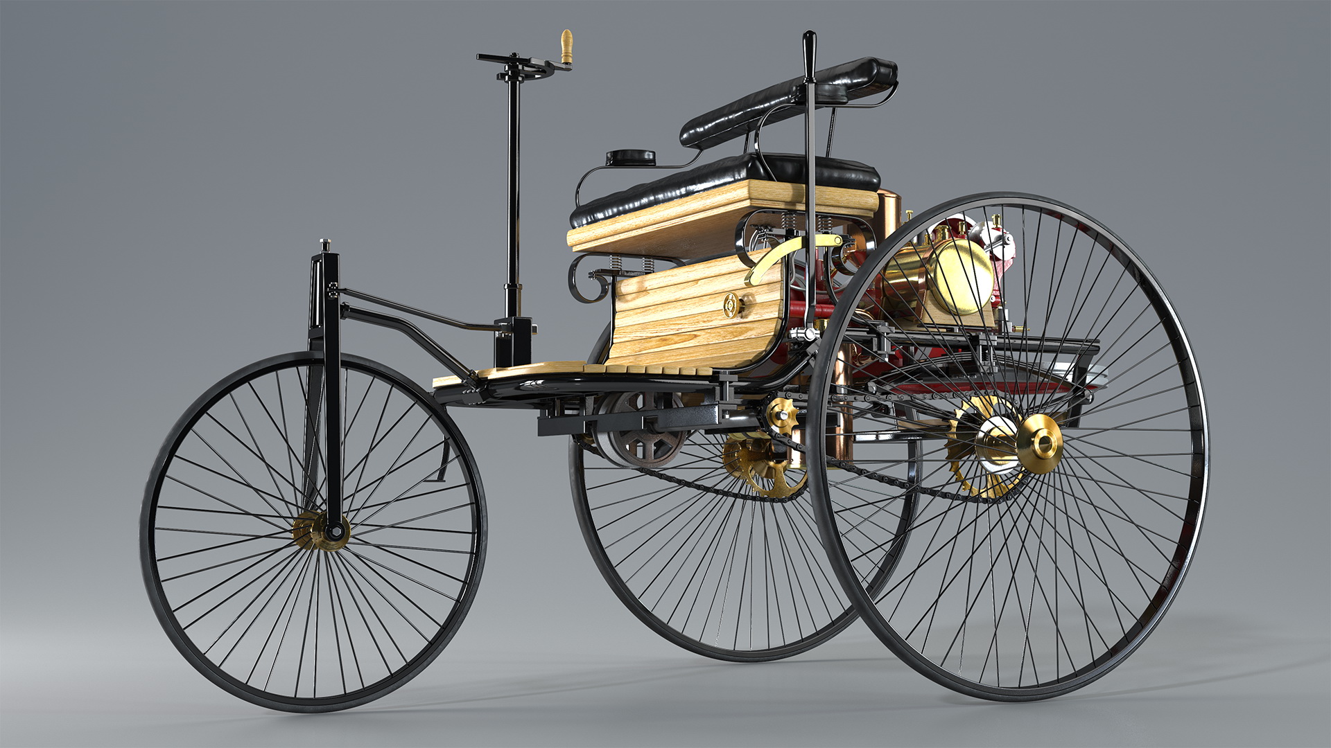 Benz Patent Motorwagen Rigged 3D model