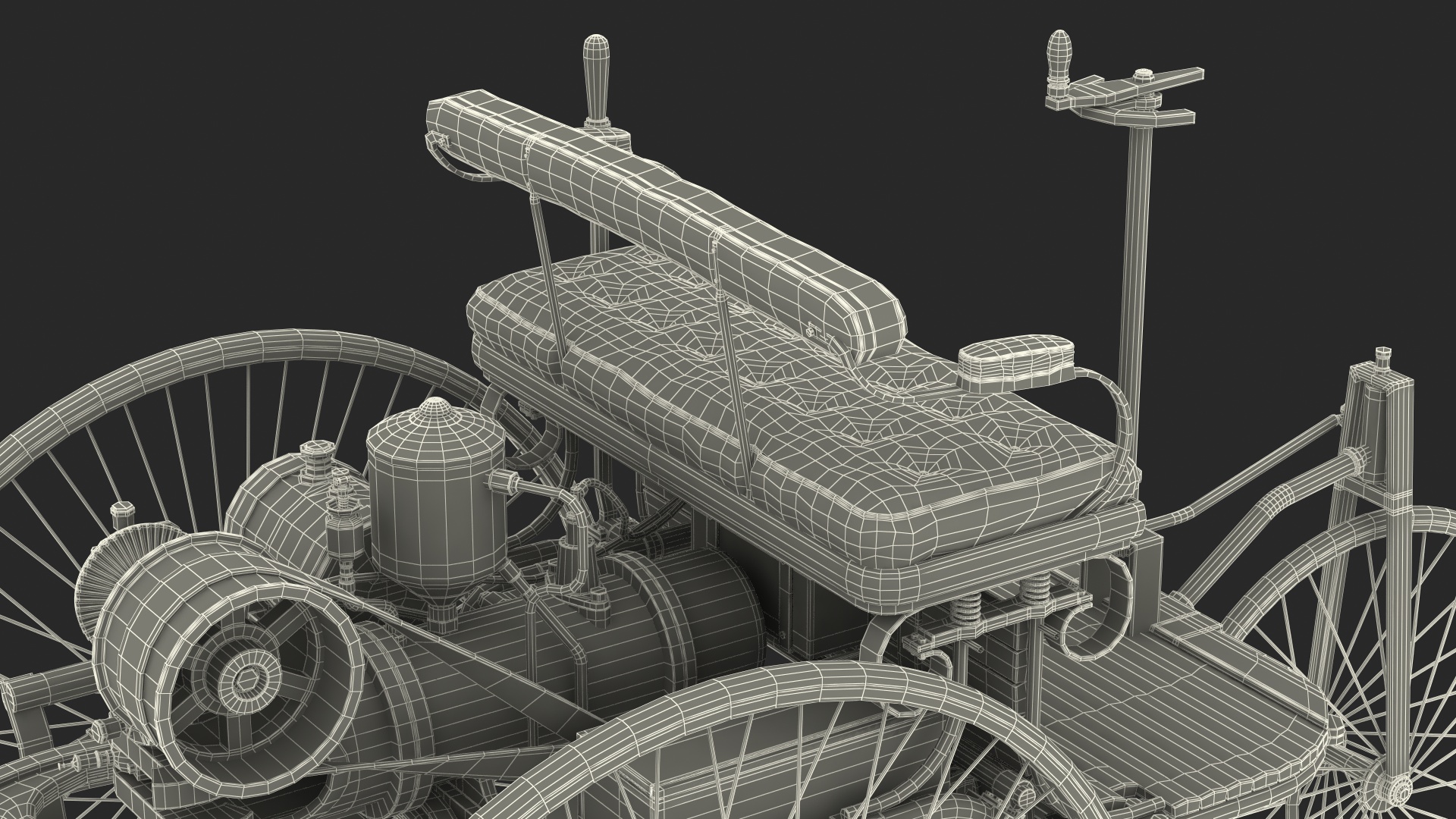 Benz Patent Motorwagen Rigged 3D model